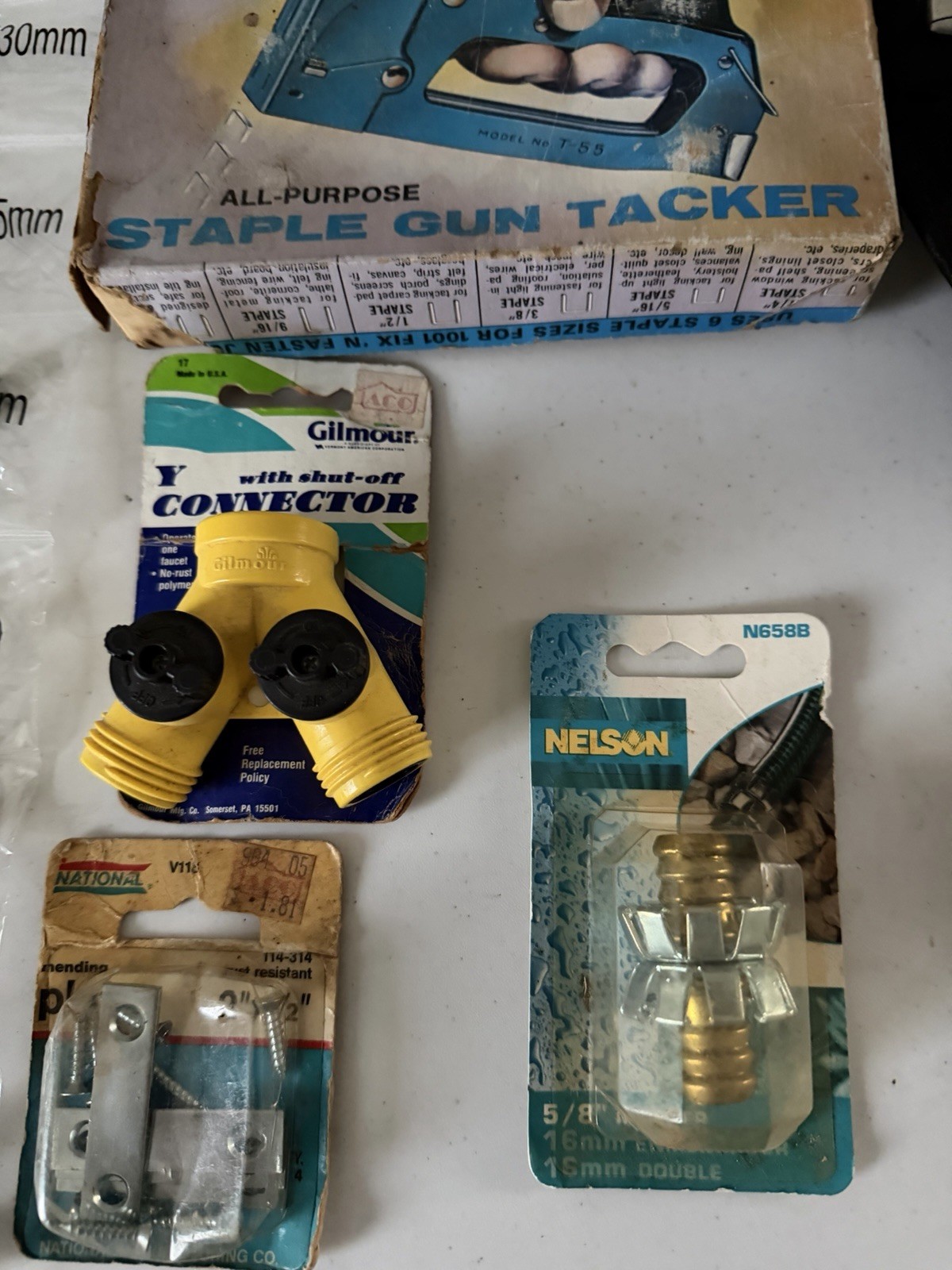 Big Lot Of House Hold Stuff 8 Items One Vintage Staple Hammer , New Bolts.