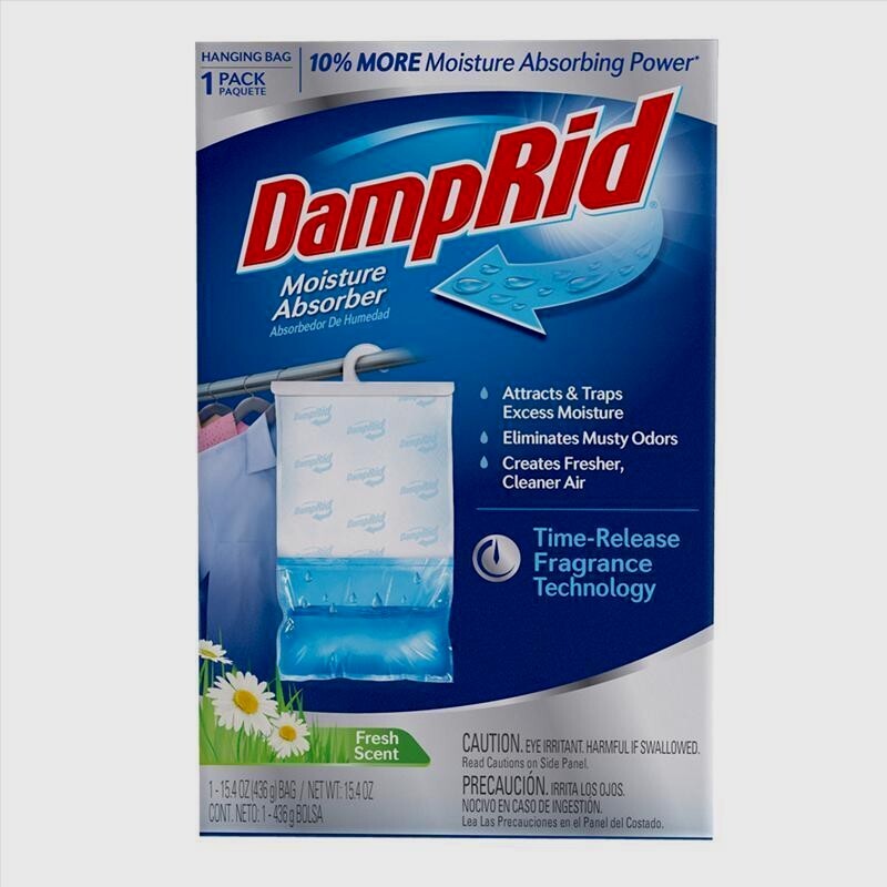 DampRid HANGING MOISTURE ODOR ABSORBER Dehumidifier Bag 15.4 oz Fresh Scent