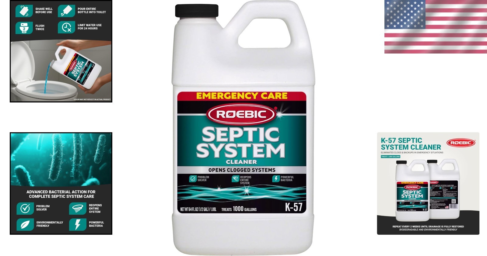 Septic Treatment – 64 Oz Non-Toxic Formula for Clogs & Flow Restoration