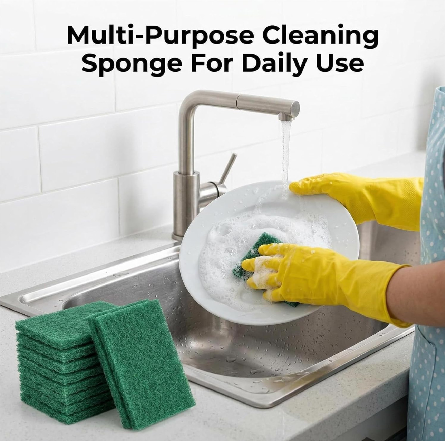 MAQIHAN Heavy Duty Scouring Pad – 10PCS Scouring Pads for Heavy Duty Cleaning