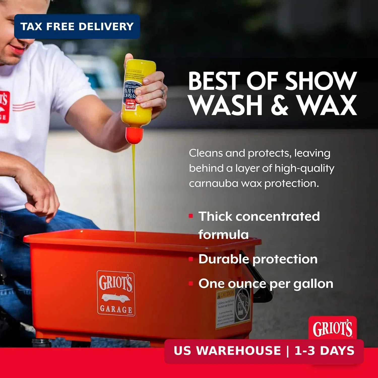 Griot’s Garage Best of Show Wash and Wax for Car Detailing and Cleaning, Carnaub