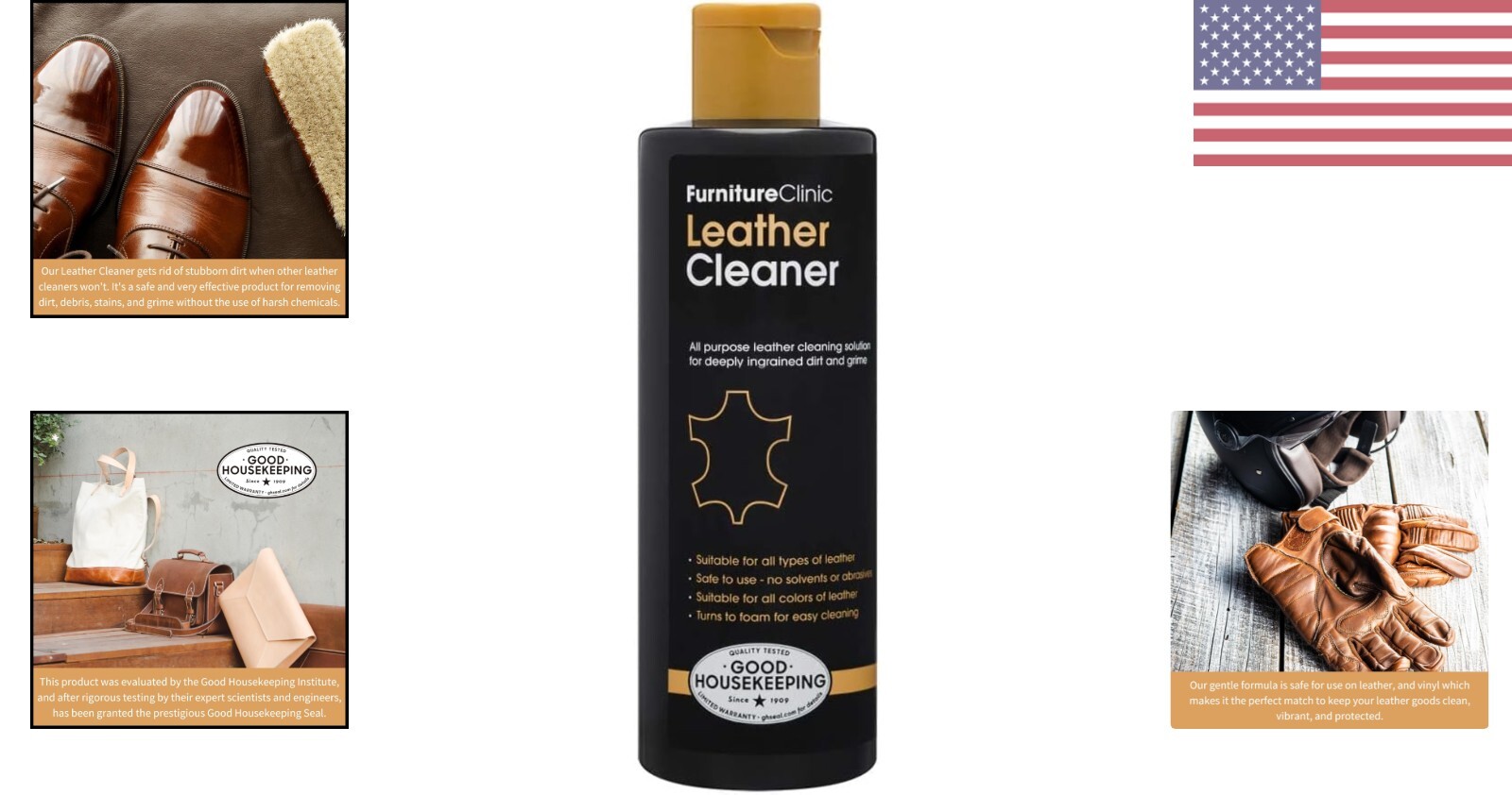 Leather Furniture Cleaner – Removes Dirt & Grime – 8.5oz/250ml
