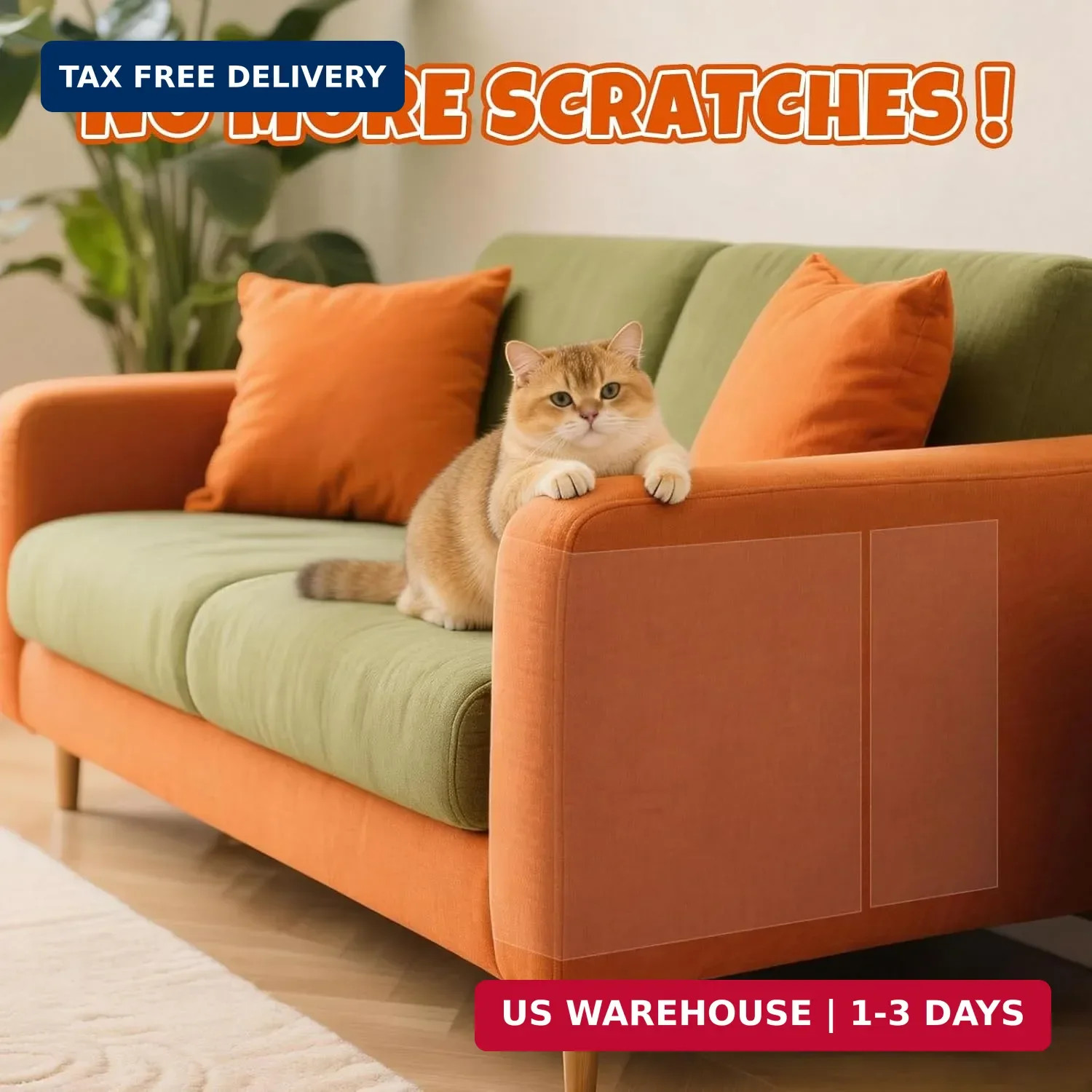 17Pack- Anti Cat Scratch Furniture Protector, Clear Couch Protector from Cat Cla
