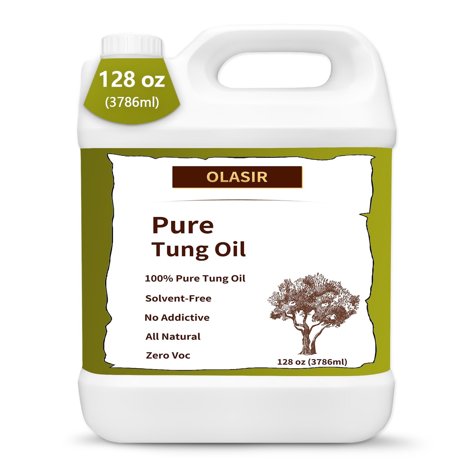 1 Gallon Tung Oil 128 oz 100% Pure Wood Finishing Food Grade Safe Waterproof
