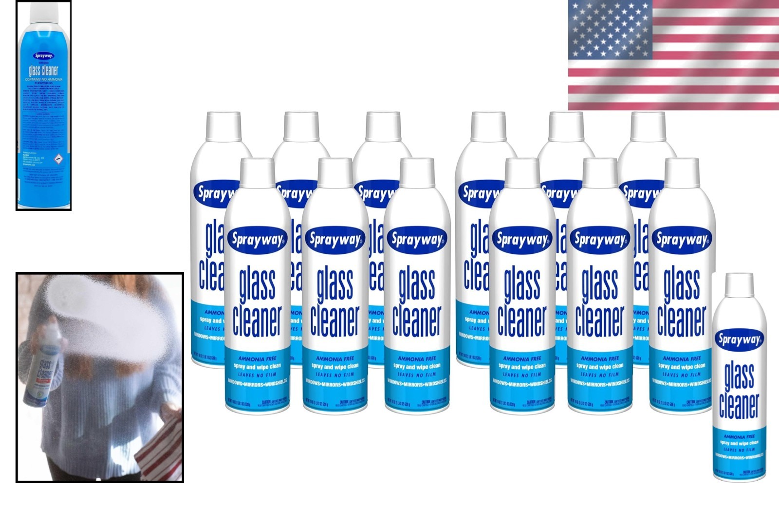 Streak-Free Glass Cleaner Spray – 19oz (Pack of 12)