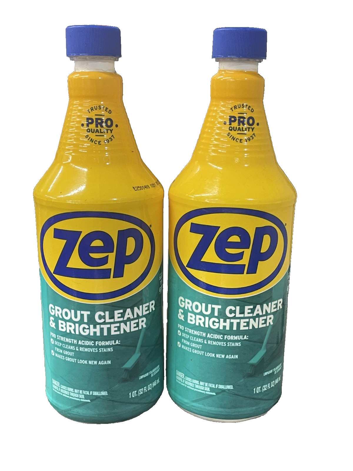 Zep Grout Cleaner & Brightener 32 oz (Lot of 2) Removes Stains Fast