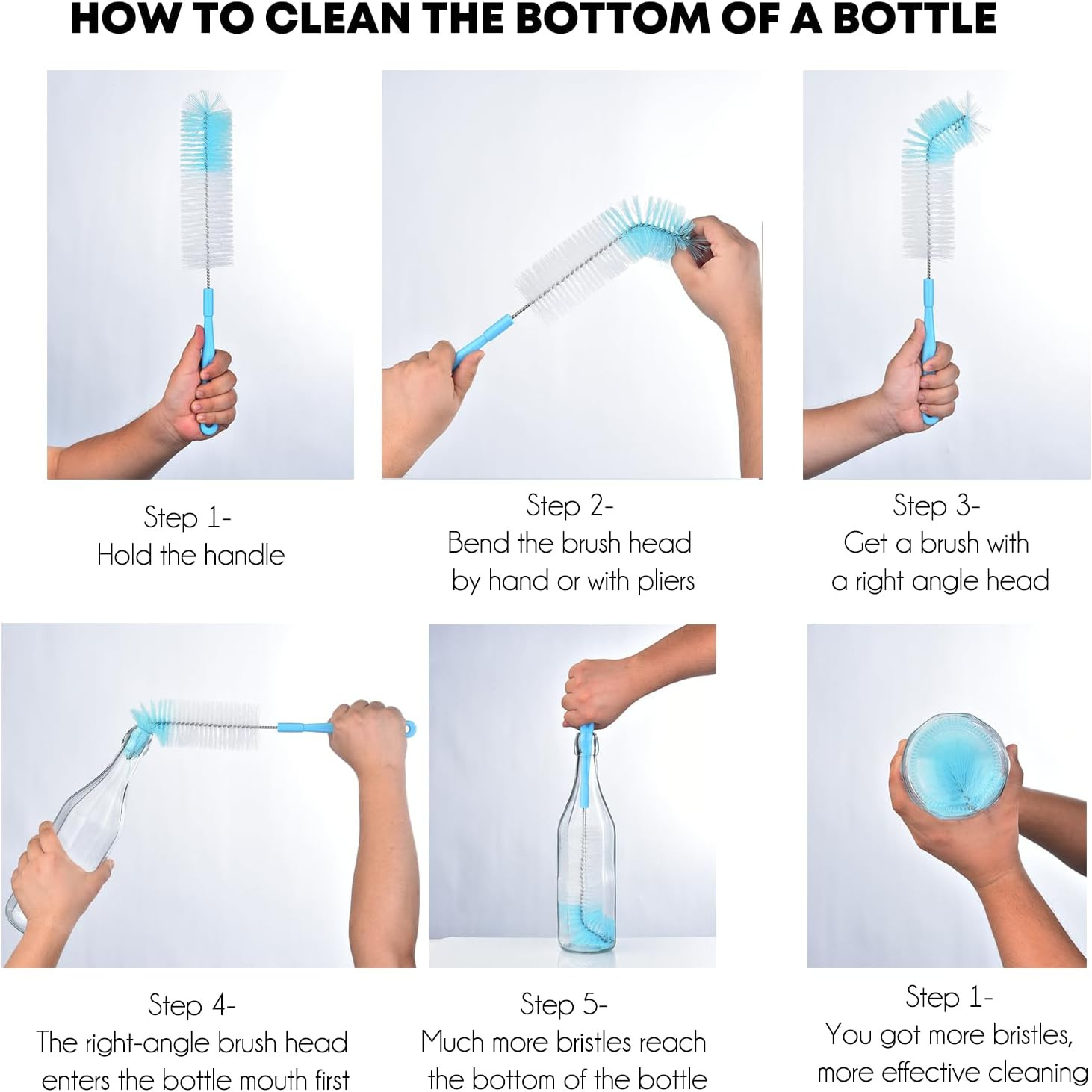 17 Inch Extra Long Bottle Cleaning Brush Cleaner for Washing Narrow Neck Beer/Wi