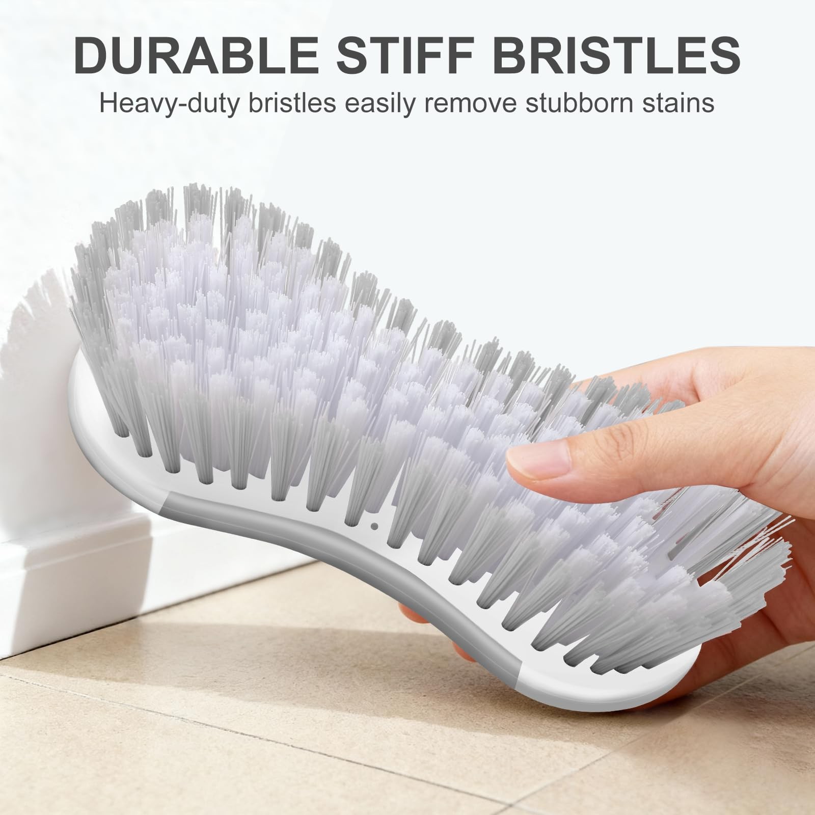 Multi-Purpose Scrub Brush of 2 Pack, Stiff Bristles Cleaning Brush with Non-S…
