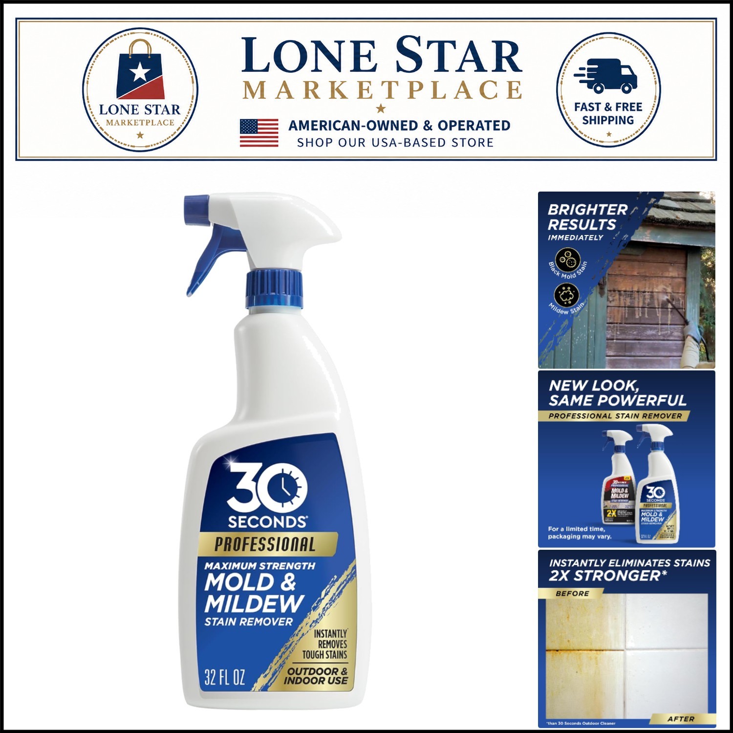 Instant Mold & Mildew Remover, 32 Fl Oz | 2X Stronger, No Scrubbing Required