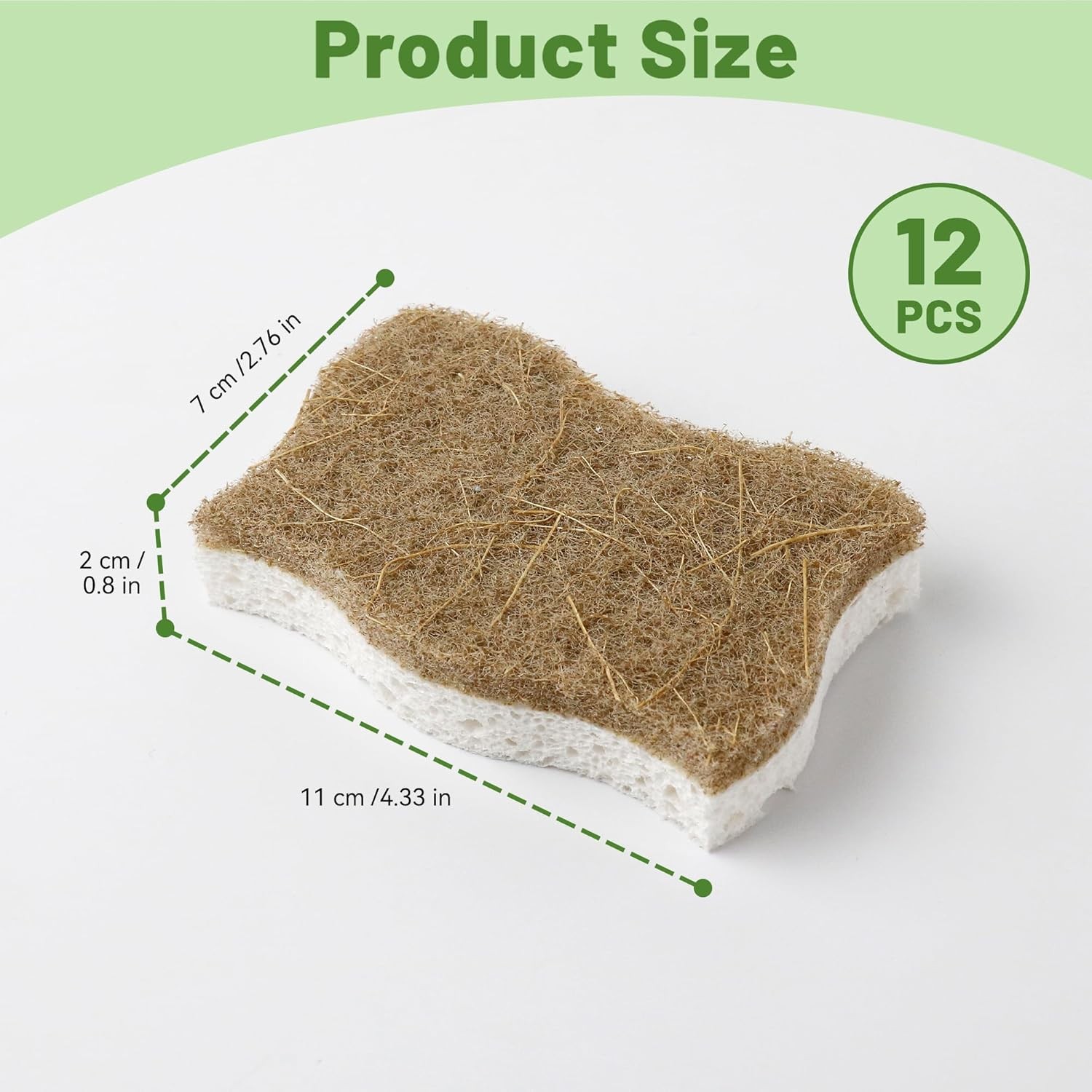 12 Pack Natural Cellulose Sponges for Dishes – Non-Scratch Kitchen Scrub Sponges