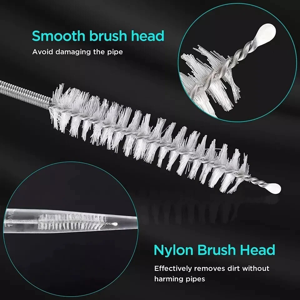 Flexible Drain Brush-Extra Long Nylon Cleaner for Cleaning Plumbing Sink Fridge