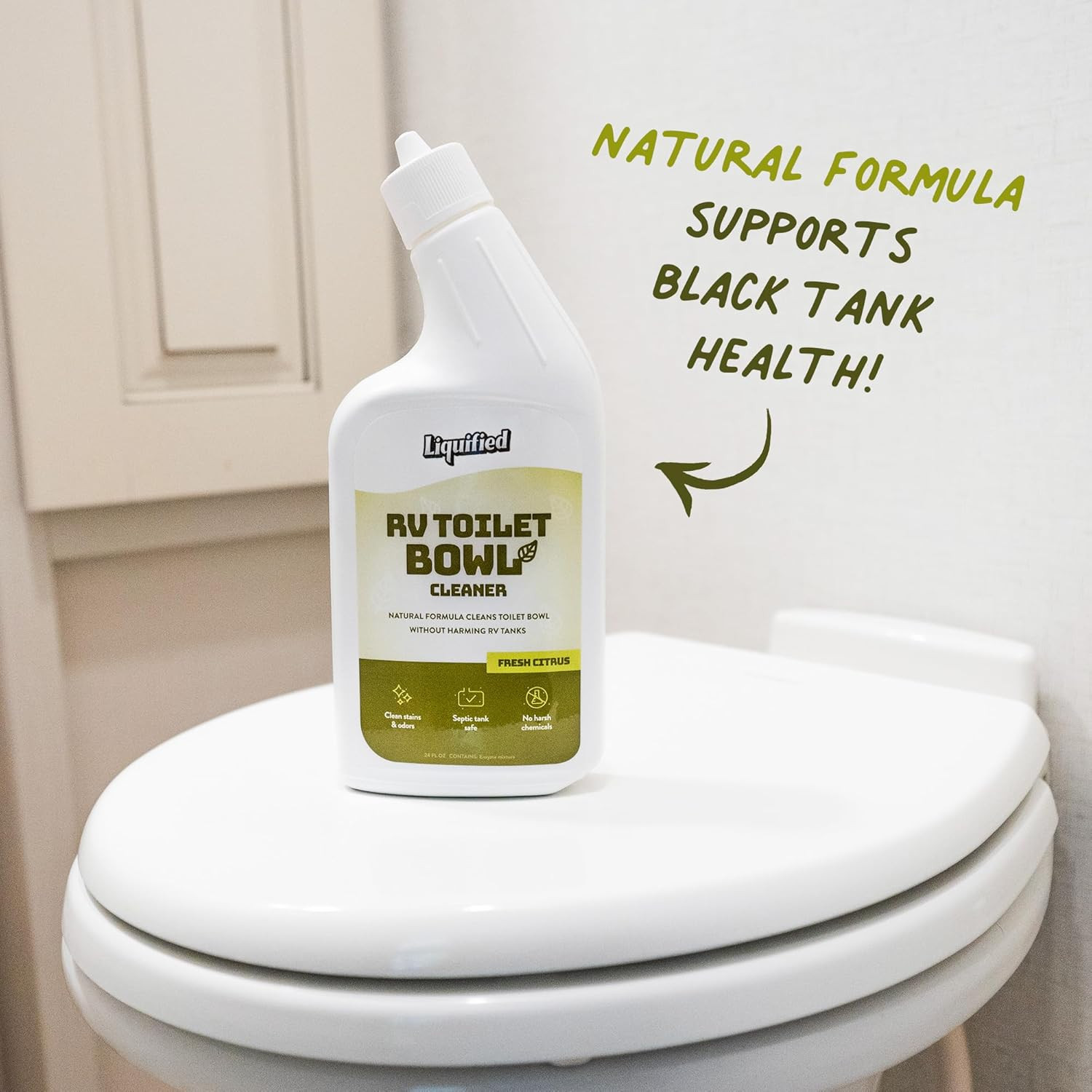 Liquified RV Toilet Bowl Cleaner – Natural RV Toilet Treatment Formula, Septic T