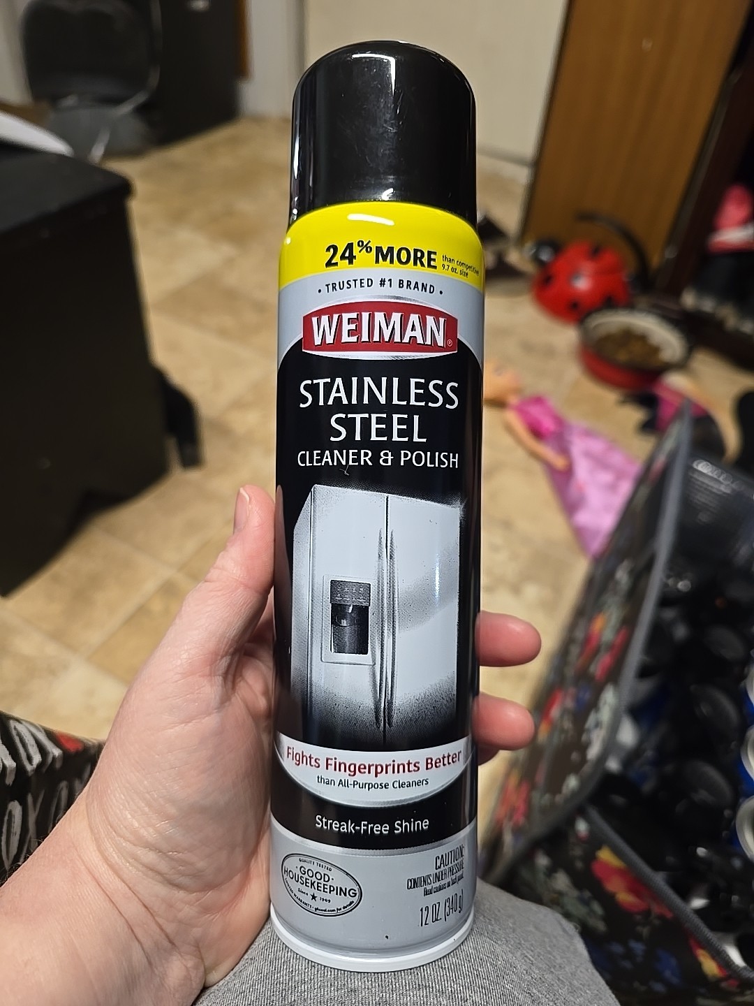Weiman Stainless Steel Cleaner & Polish 12 Oz Aerosol Can New Streak-Free Shine