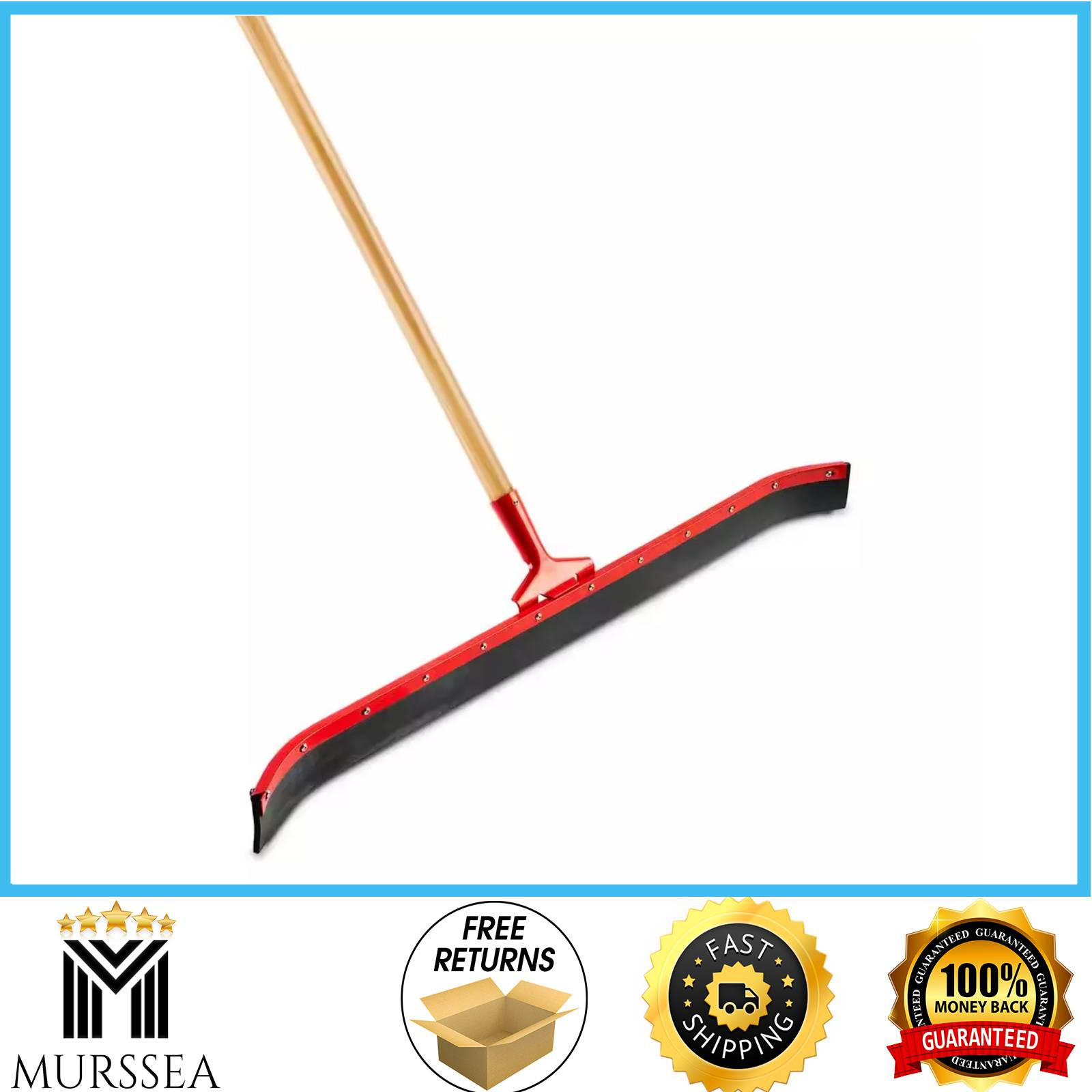 36 in. Curved Rubber Floor Squeegee with 60 in. Wood Handle
