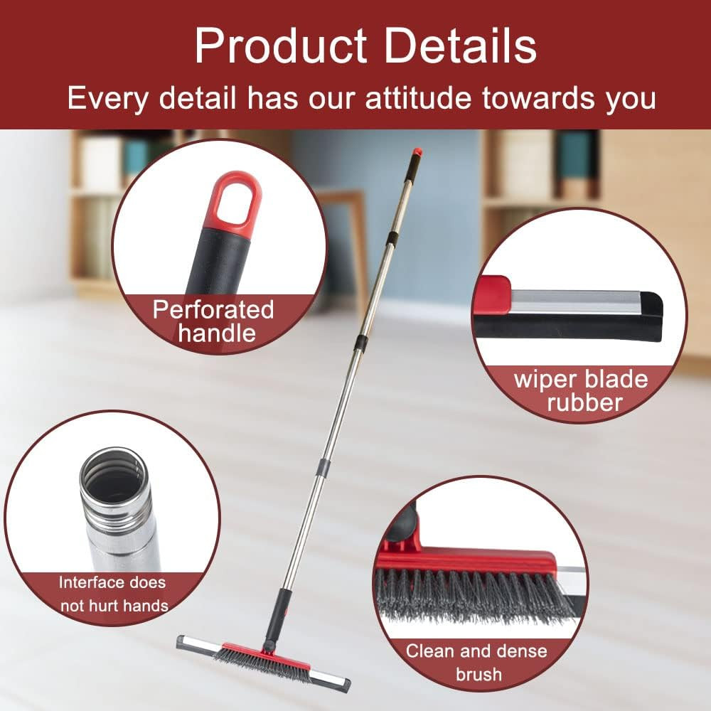 Floor Squeegee Scrubber Shower Squeegee with Grout Brush.14 Squeegee Broom and 5