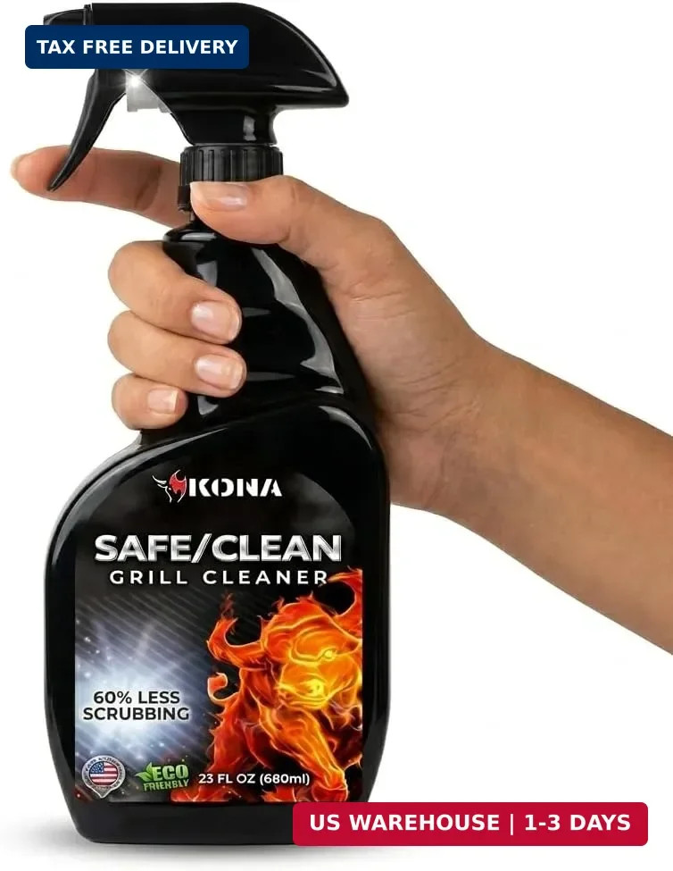 Kona Safe/Clean Grill Cleaner Spray – Now 40% More Cleaning Power, Heavy Duty No