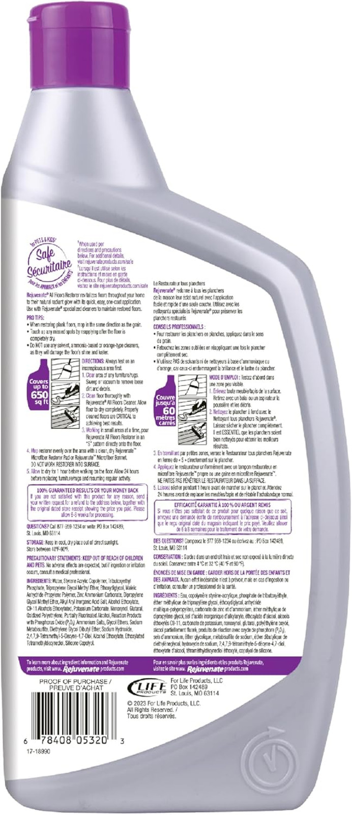 All Floors Restorer and Polish Fills in Scratches Protects & Restore