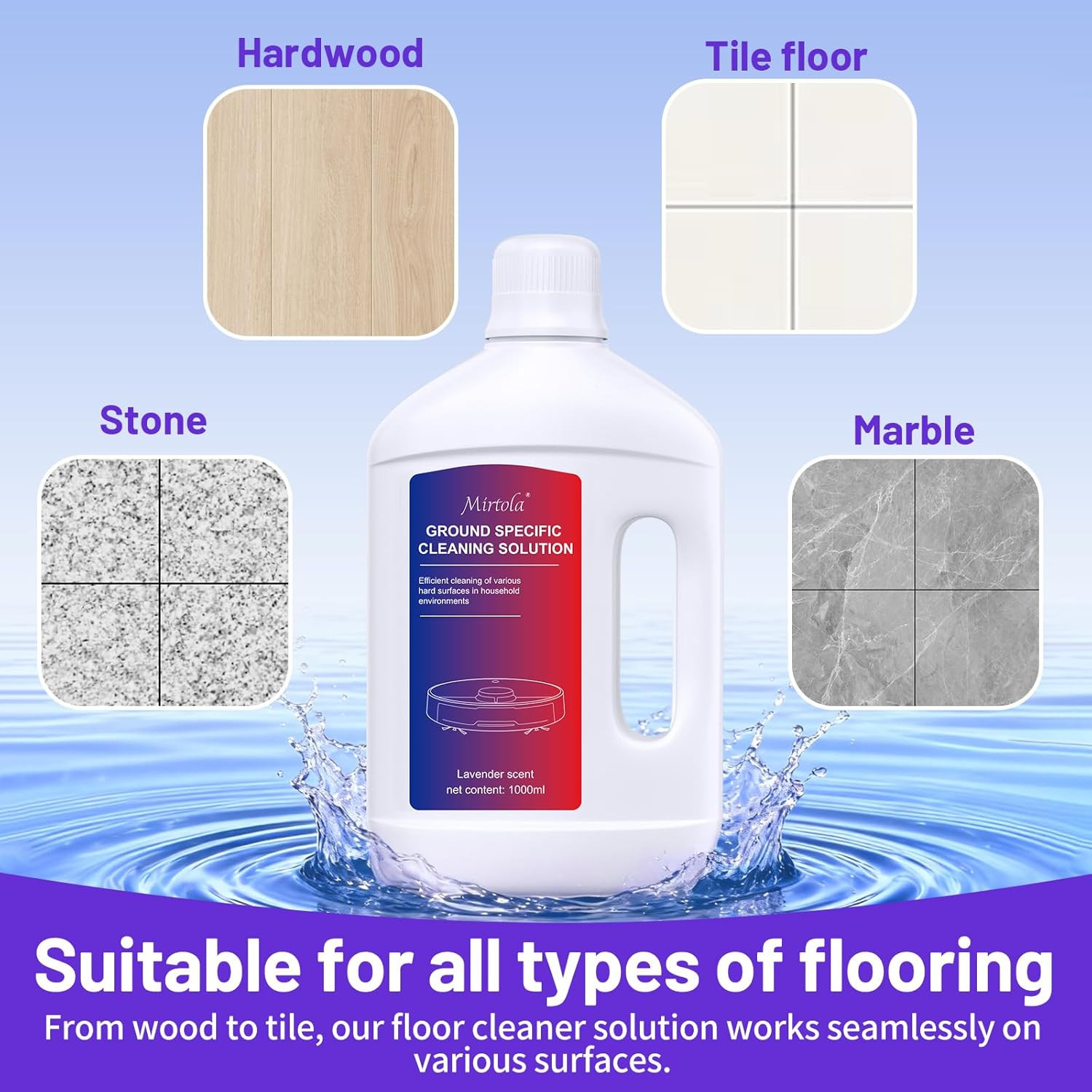 Multi-Surface Floor Cleaning Solution Compatible with Dreame Cleaning Solution,