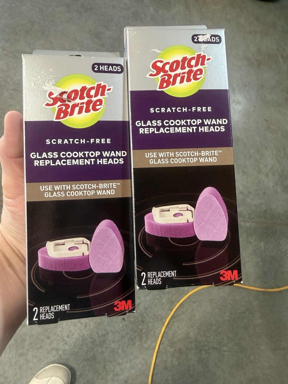 2 x Scotch Brite Scratch-Free Glass Cooktop Wand 2 Replacement Heads