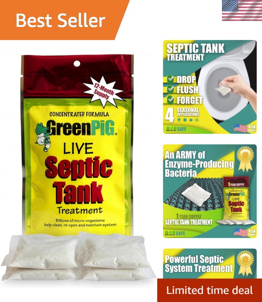 Septic-Safe Enzyme Treatment Packets – 4 Count for Effective Backlog Prevention
