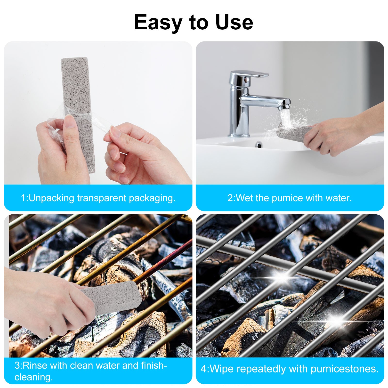 14 PCS Pumice Stone Toilet Bowl Cleaner Set for Bathroom, Kitchen, Pool & Grill