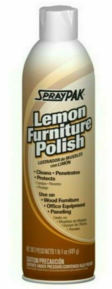 2-Pack – Spraypak Lemon Furniture Polish 17oz can Cleaning Product. A