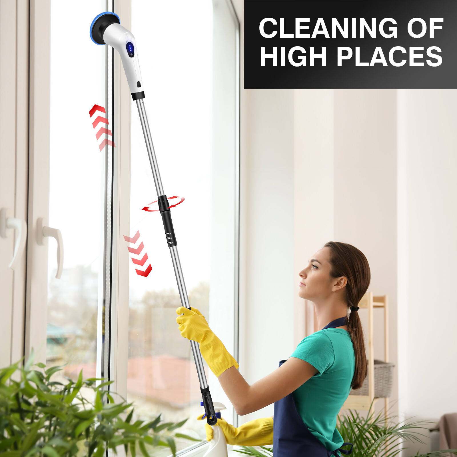 Electric Spin Scrubber Cordless Bath Tub Power Scrubber Floor Cleaning Brush