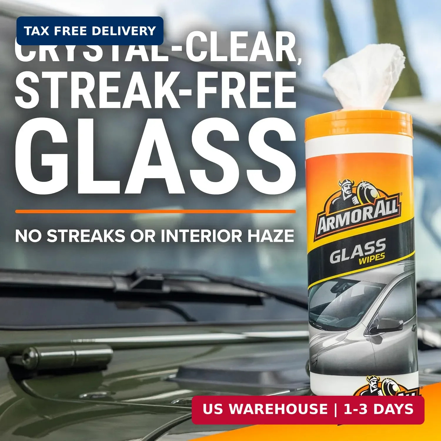Armor All Car Interior Value Pack, 90 Count, Includes Auto Glass Cleaner, Cleani