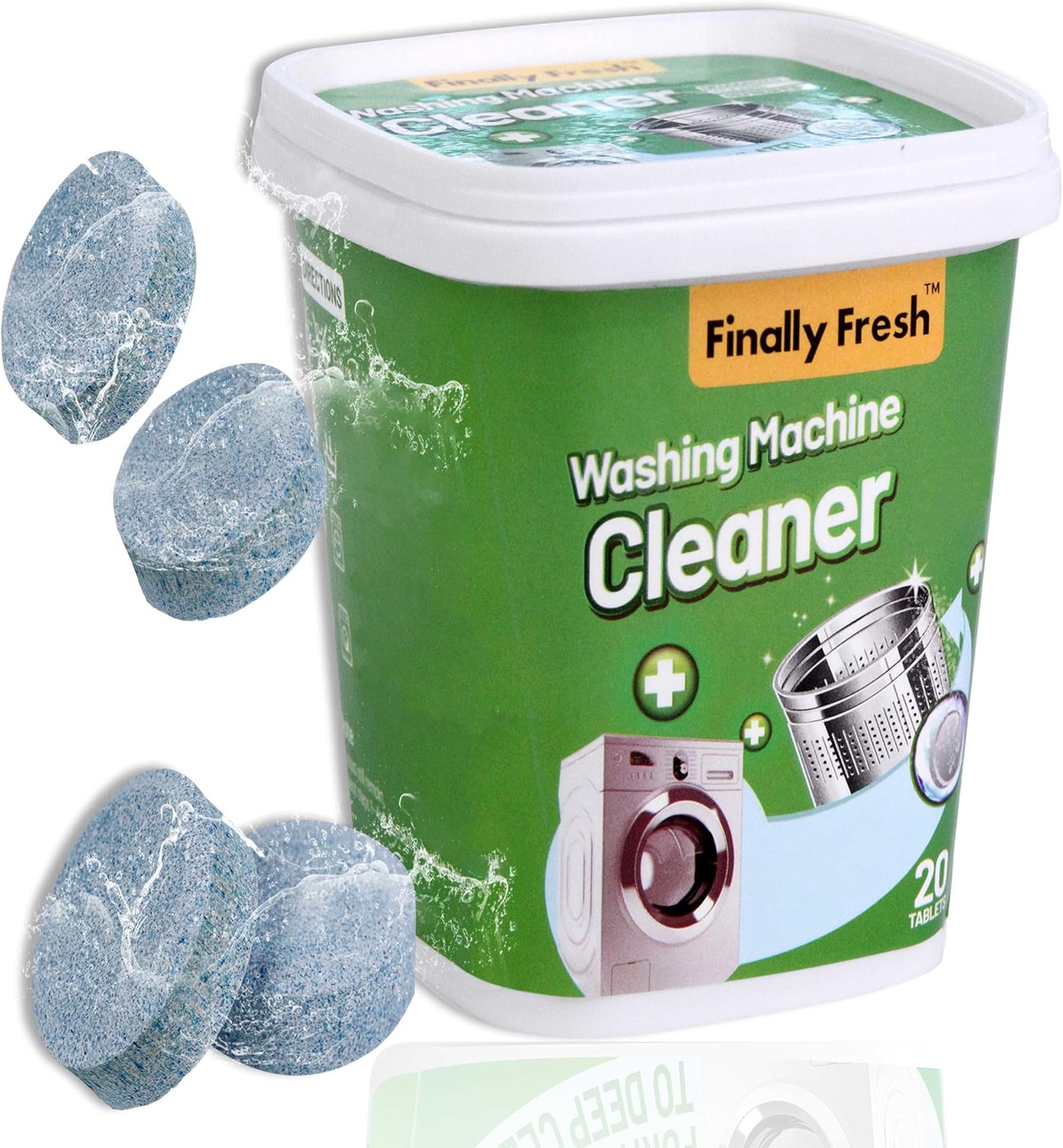 Finally Fresh Washing Machine Cleaner for Front Loaders & Top loaders, 20 Pac…