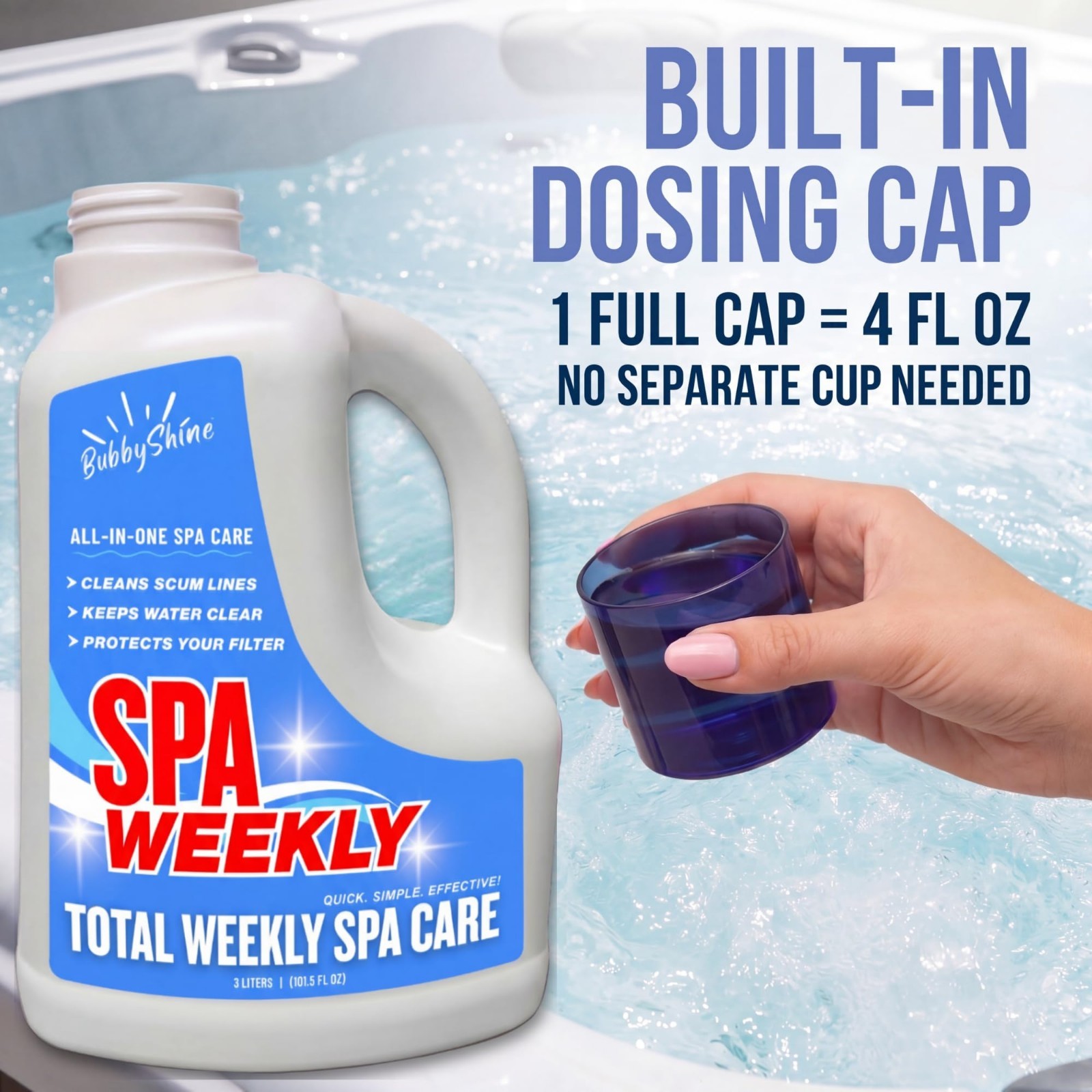 5-in-1 Hot Tub Chemicals, Spa Clarifier, Cleaner & Conditioner for Inflatable Tu