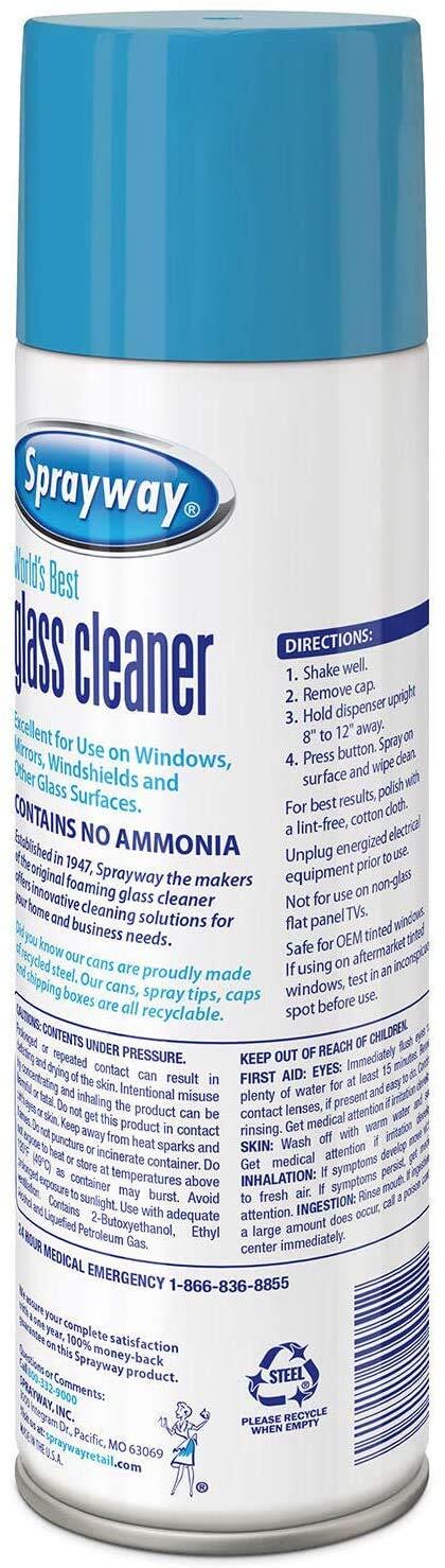 Sprayway 443331 Ammonia Free Glass Cleaner, 19 Oz. (4-Pack) (Packaging May Vary)