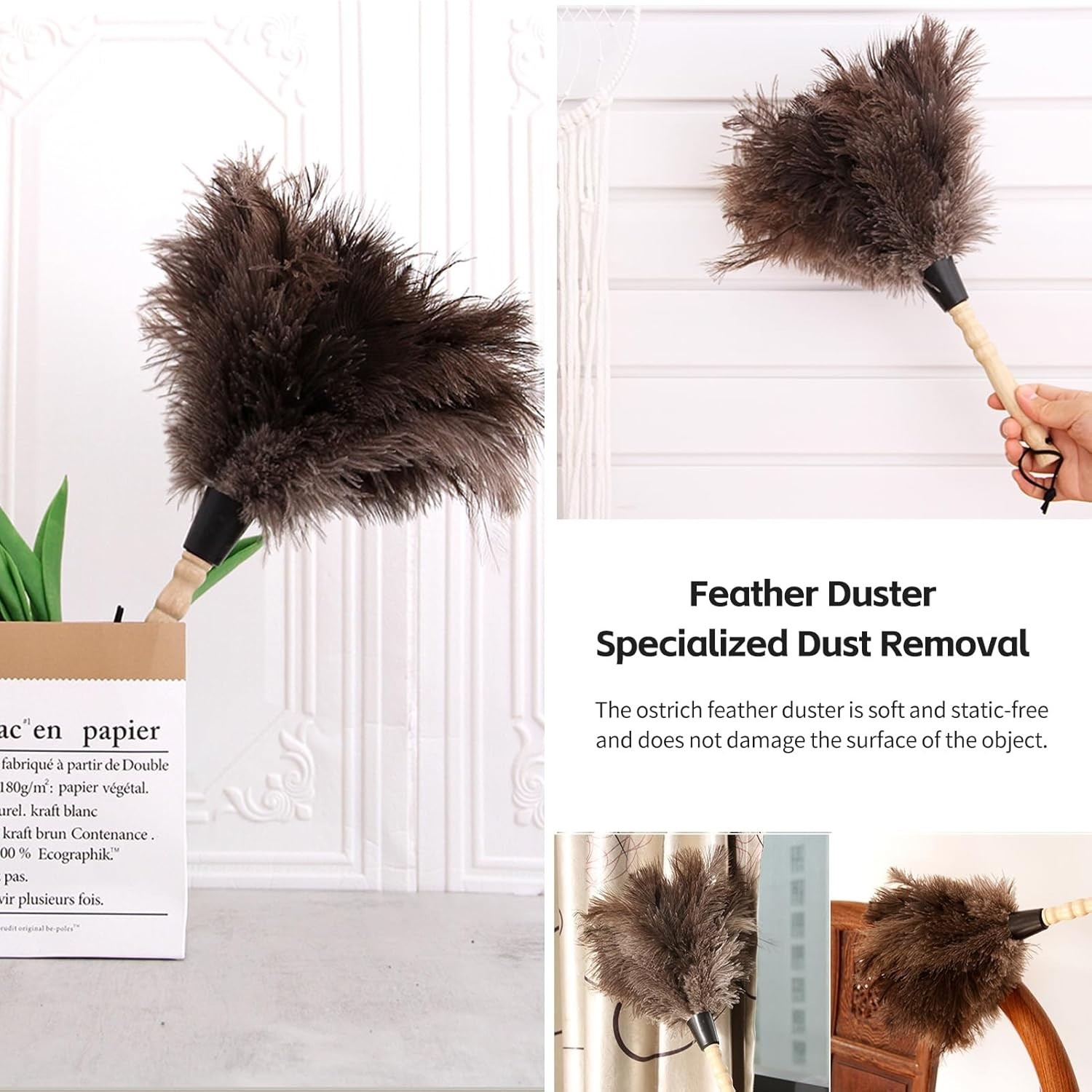 Eco-Friendly 14″ Ostrich Feather Duster x10