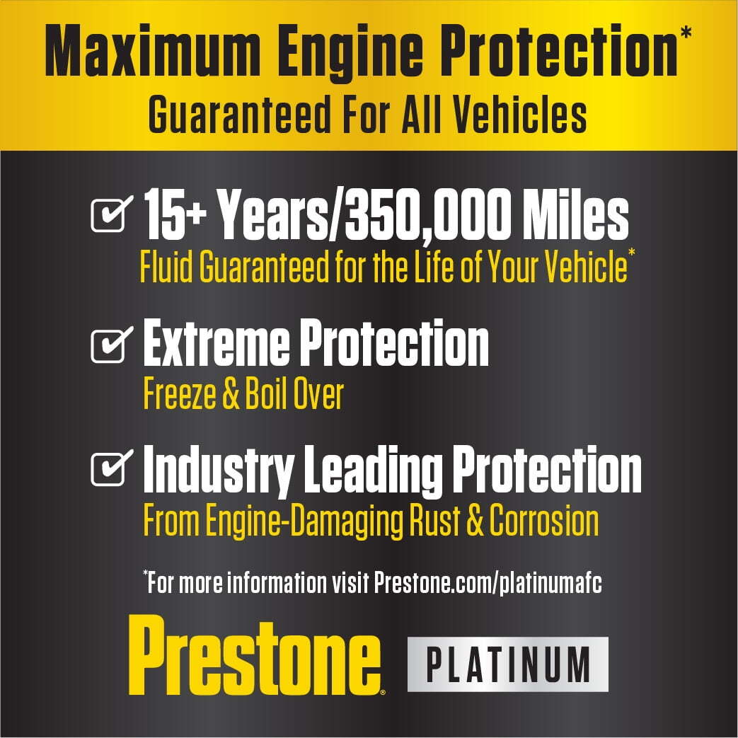 Prestone Platinum Antifreeze/Coolant-15yr/350k Mi All Vehicles Concentrate1gal