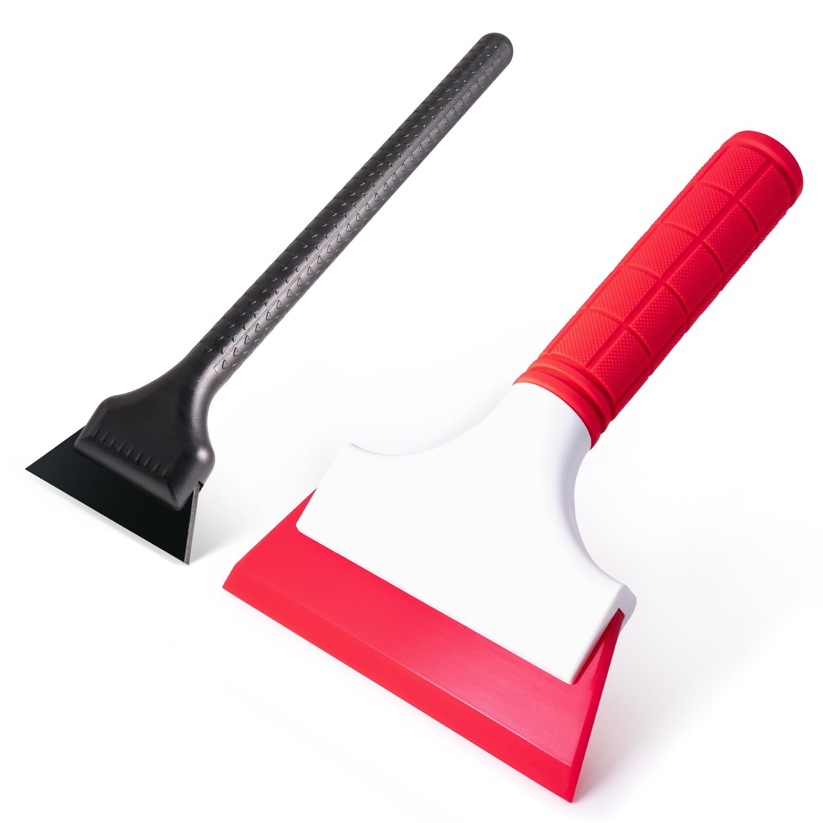 2 Pack Car Squeegee, 5 inchs & 2 inchs Rubber Blade with Anti-Slip Handle Win…