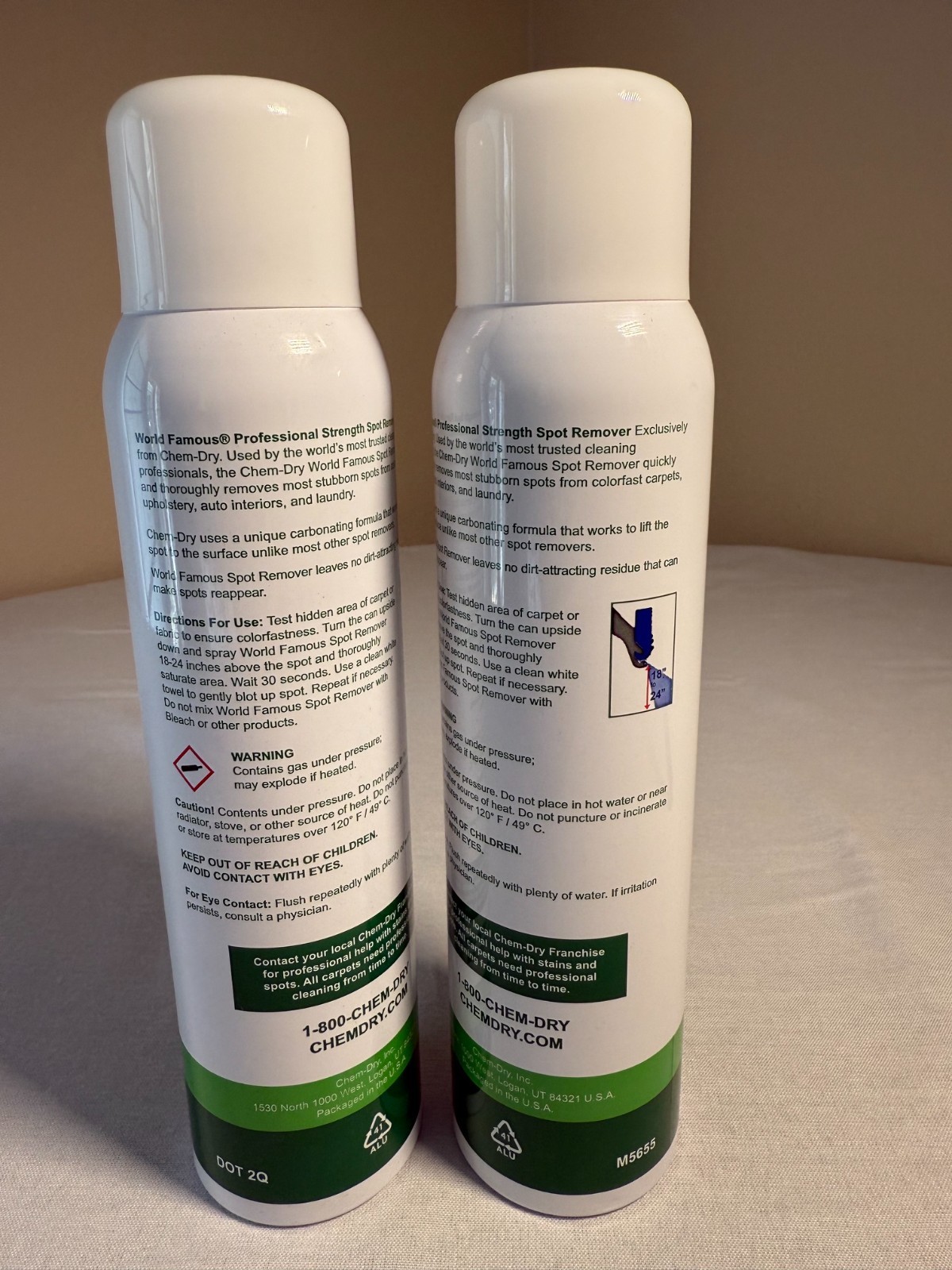 2 Cans Chem Dry Professional Strength Spot Remover Carpet Stain Cleaner
