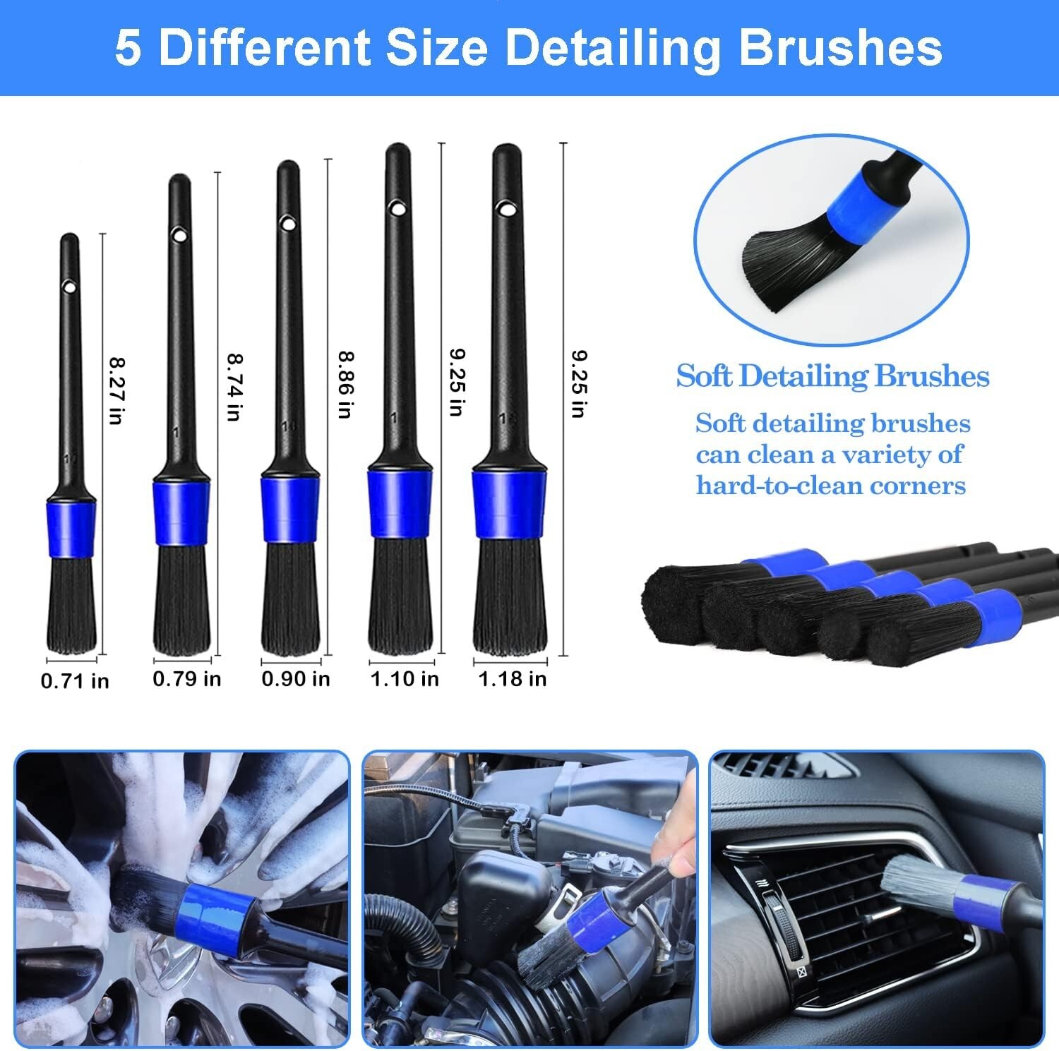 Kit para lavar carros autos accesorios de autos mujeres hombres cepillo cera NEW