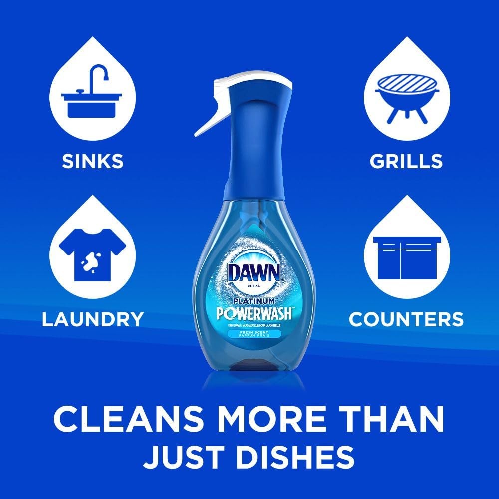 Dawn Platinum Powerwash Dish Spray, Soap, Fresh 16 Fl Oz (Pack of 1)