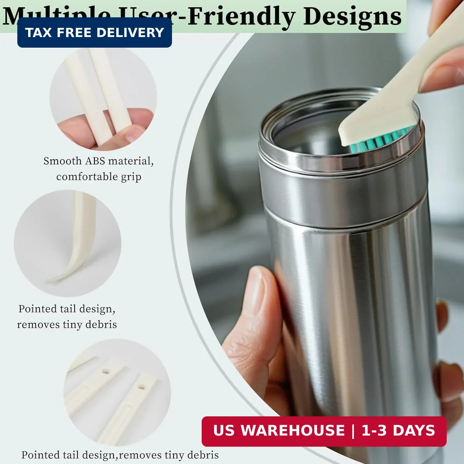 8-Piece Small Cleaning Brush Set for Tight Spaces, Mini Crevice Brushes for Hous