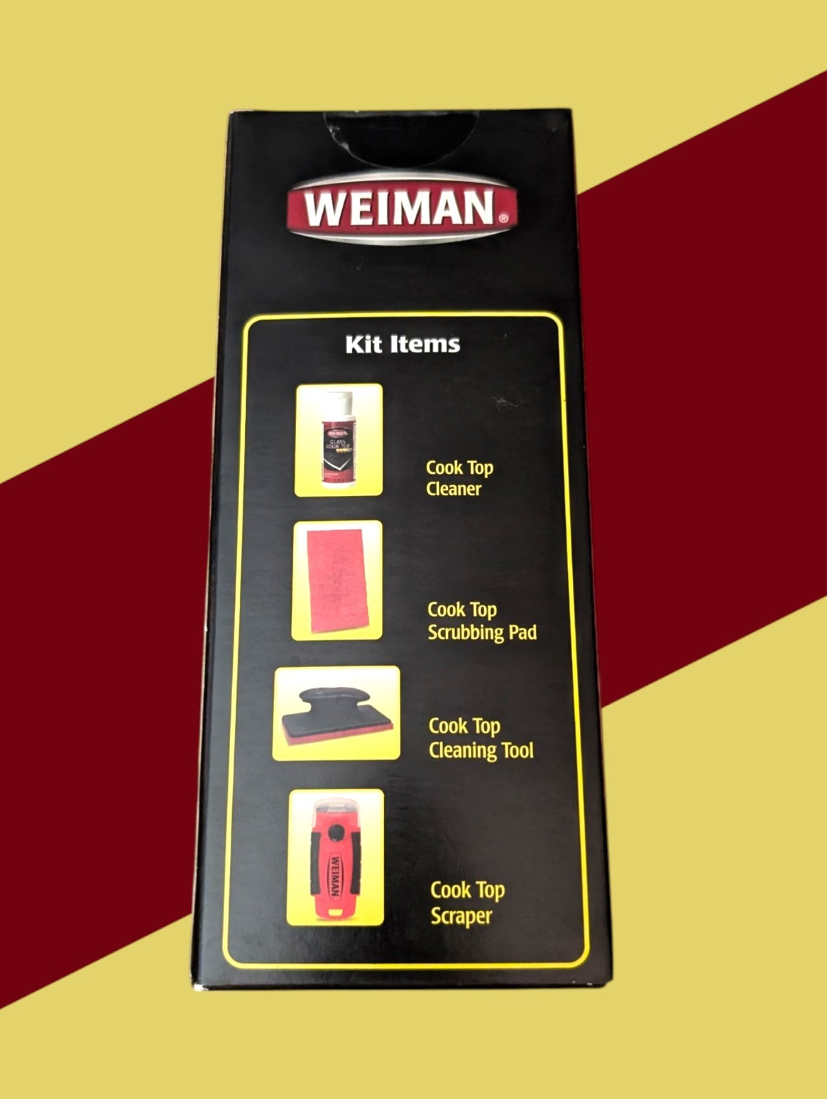 WEIMAN Complete Cook Top Cleaning Kit CLEANER & POLISH Scrubbing Pad Scraper