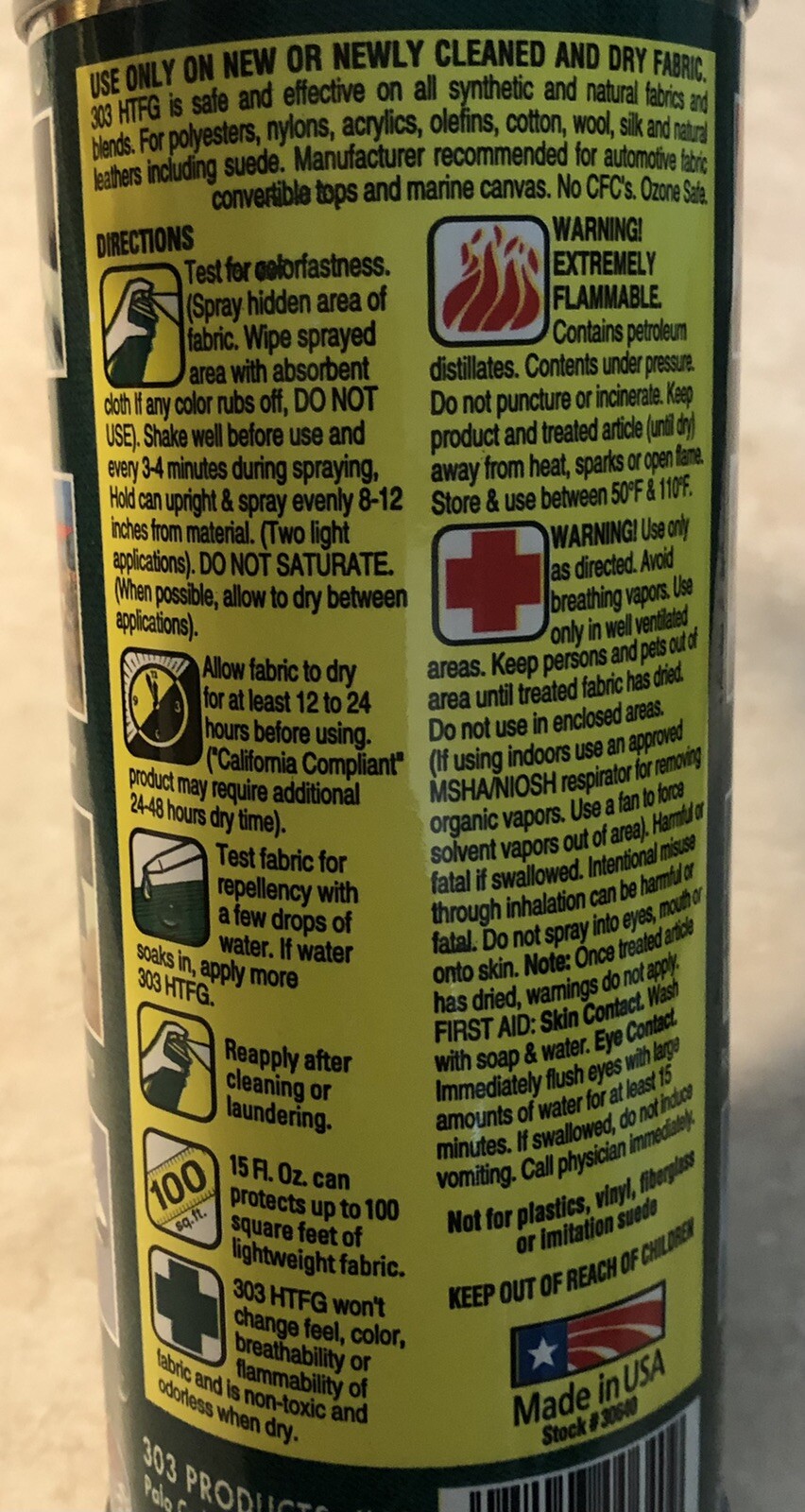 303 Fabric Guard 15.2 Fl oz Spray Can Discontinued Water and Stain Repellent New