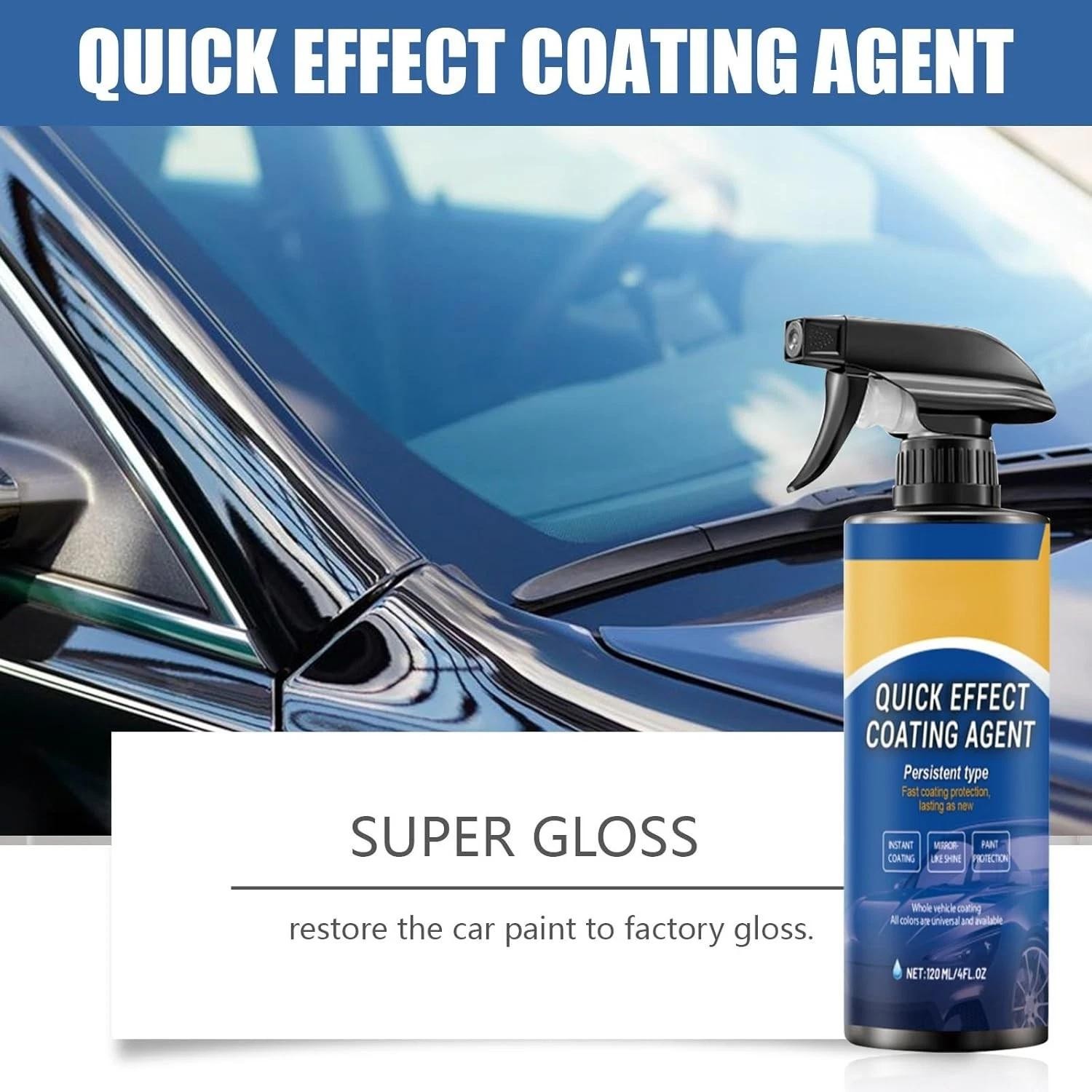 Car Coating Spray, Quick Effect, 2PCS 120ml – Fast Wax Application & Instant Shi