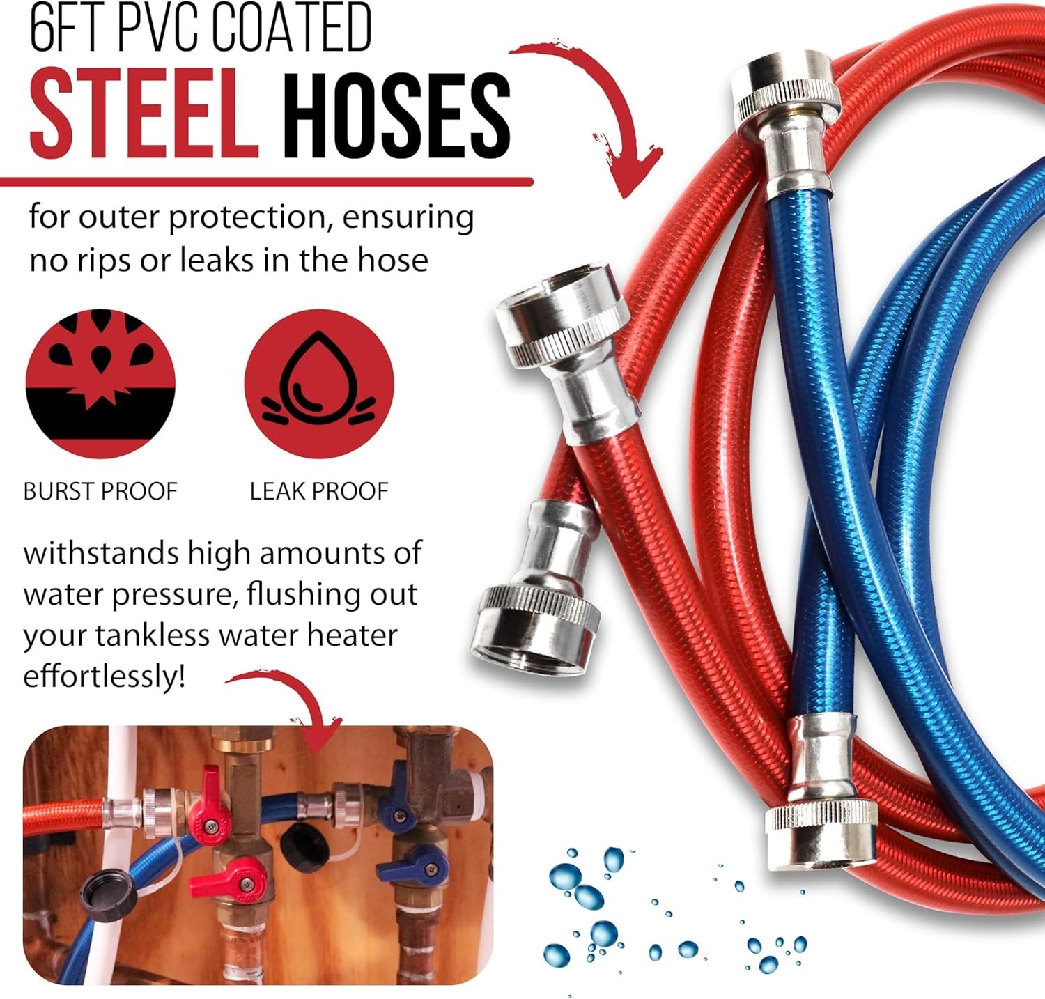 Tankless Water Heater Flushing Kit, 5-Gallon Screw-Top Lid, 4 Quarts Descaler