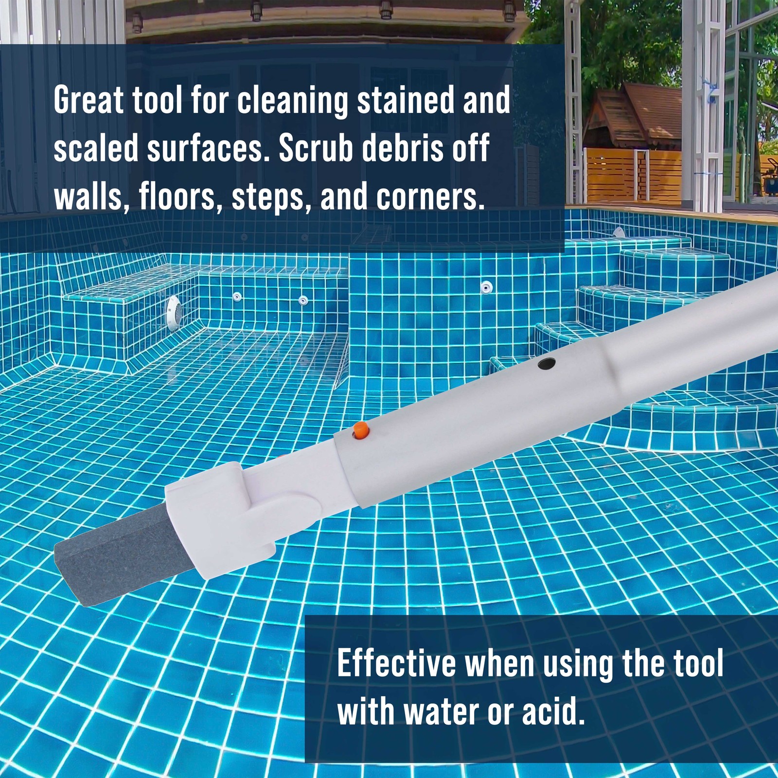 3 U.S. Pool Supply Pool Cleaning Pumice Stones, Pole Handles, Remove Rust Stains