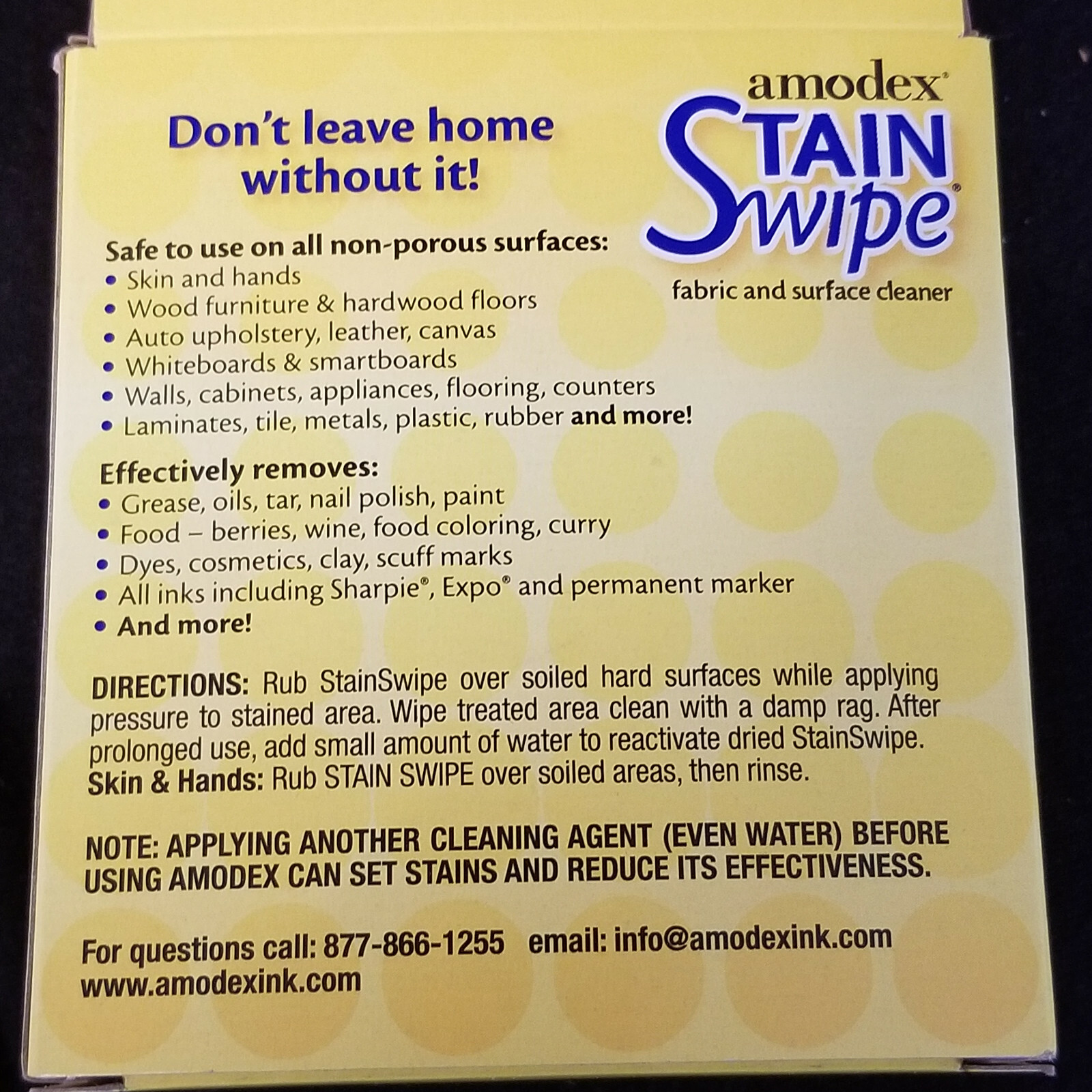 Amodex – Non-Toxic – Ink & Stain Remover & Stain Wipe Set – Brand New