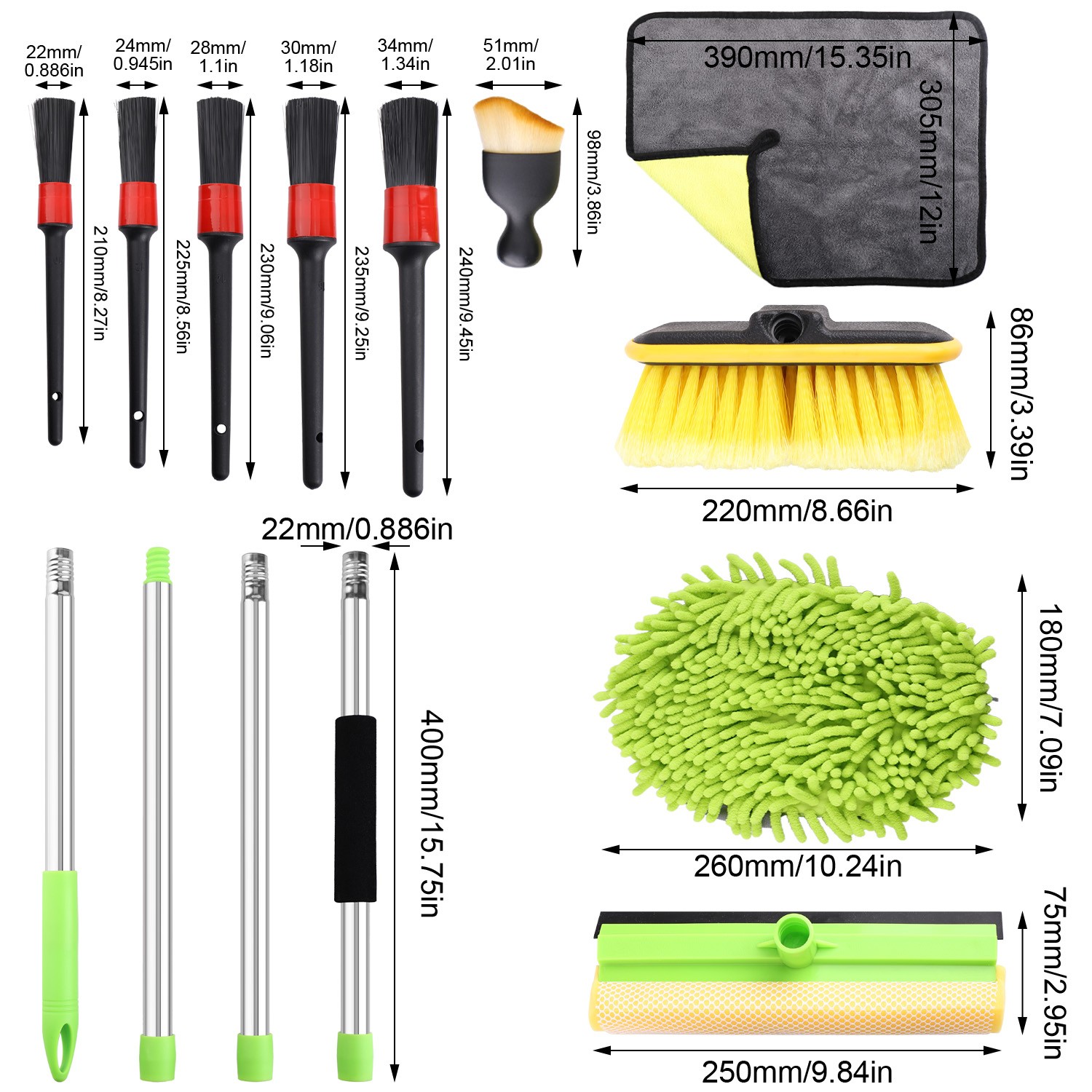 12Pcs Wheel Brush Kit for Cleaning Wheel & Tire, Wheel & Rim Brush,Car Detailing