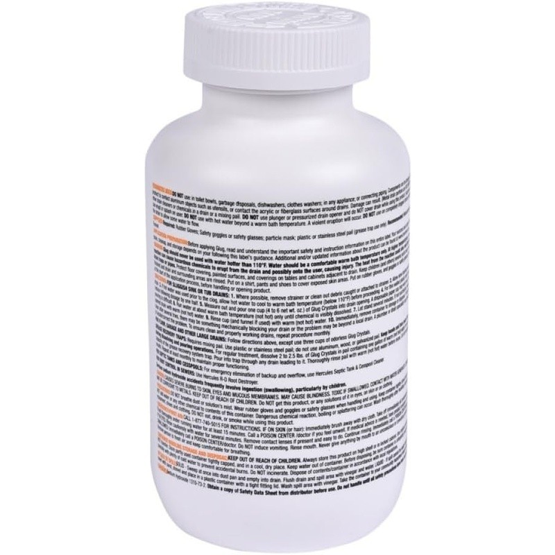 Non-Acid Drain Cleaner Crystals Clear Clogs Prevent Slow Drains Safe Pipes New