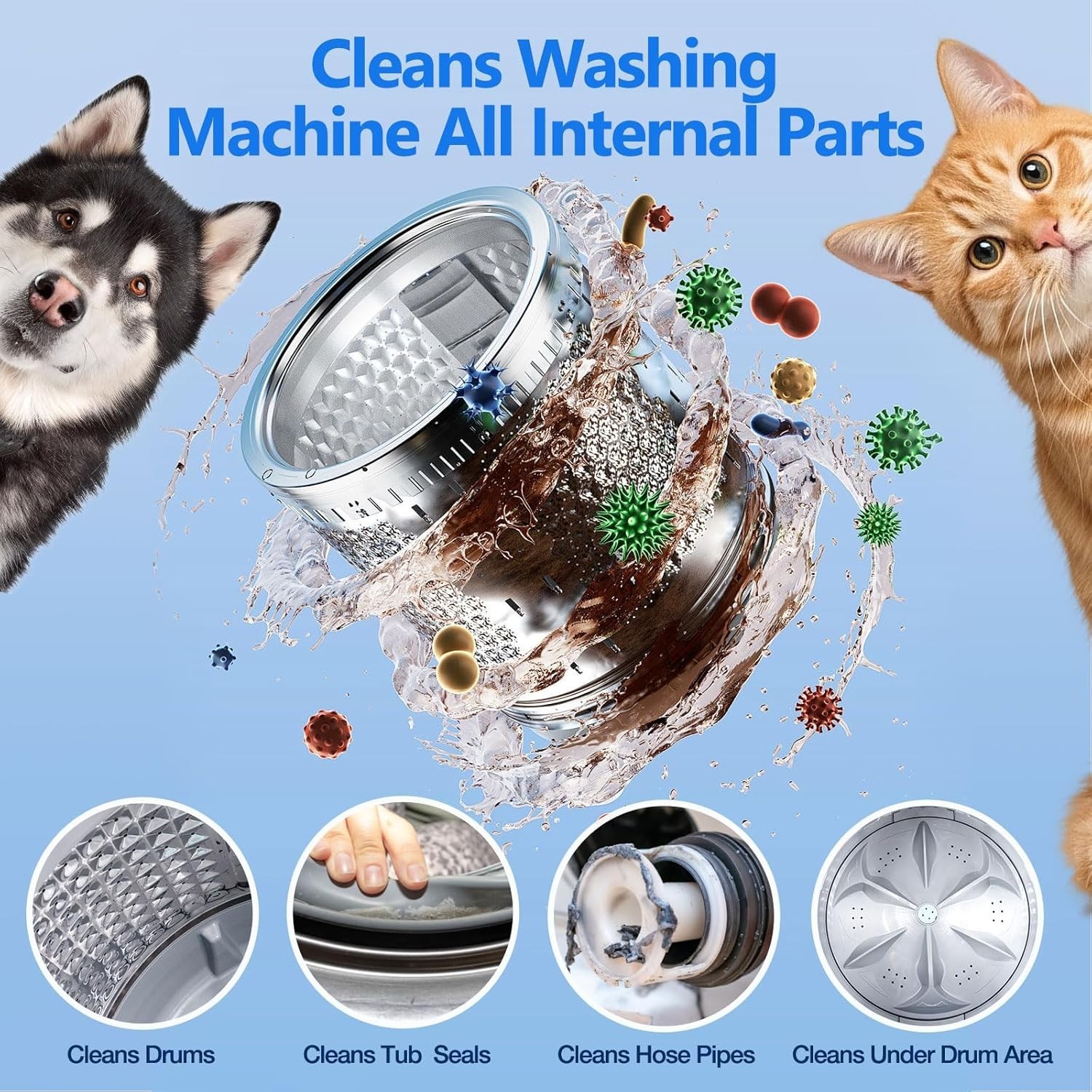 Washing Machine Cleaner Tablets 36 Pack Pet Hair Odor Remover HE Washer Top NEW*