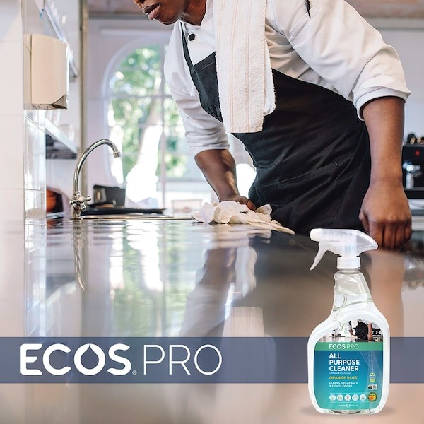 Ecos Pro Pl9706/6 All Purpose Cleaner, Trigger Spray Bottle, 32 Oz, Orange, 6 Pk