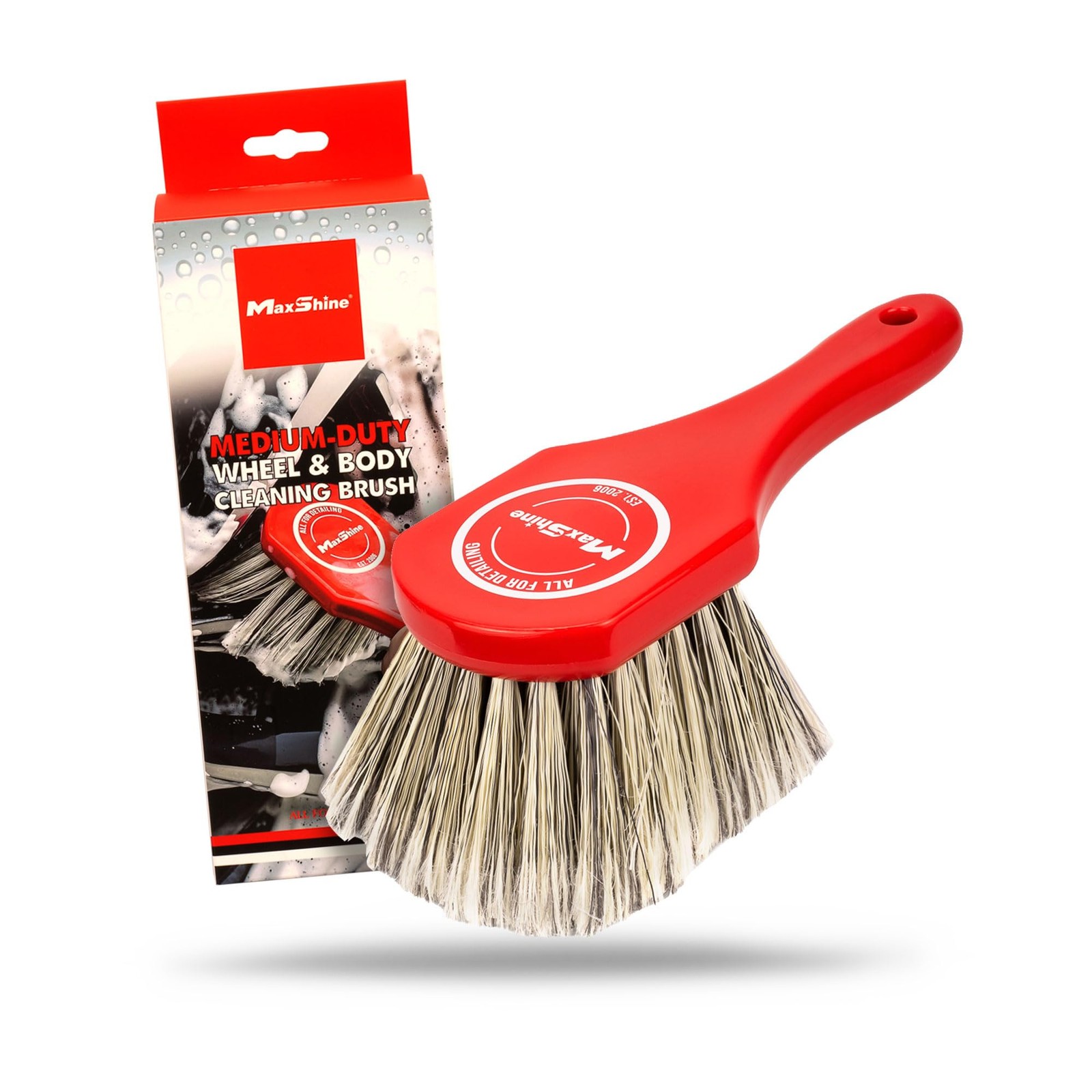 Universal Wheel & Body Cleaning Brush | Medium-Duty Car Detailing Brush with …