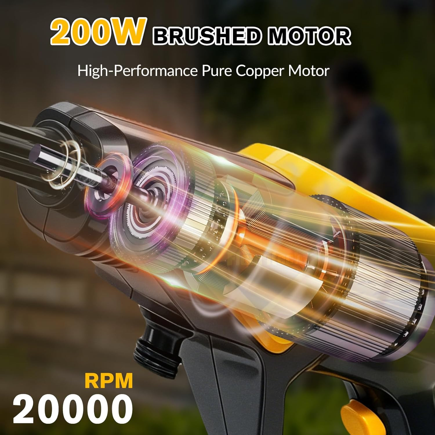 Cordless Portable Pressure Washer 6-in-1 Nozzle Foam Cannon Handheld Car Cleaner